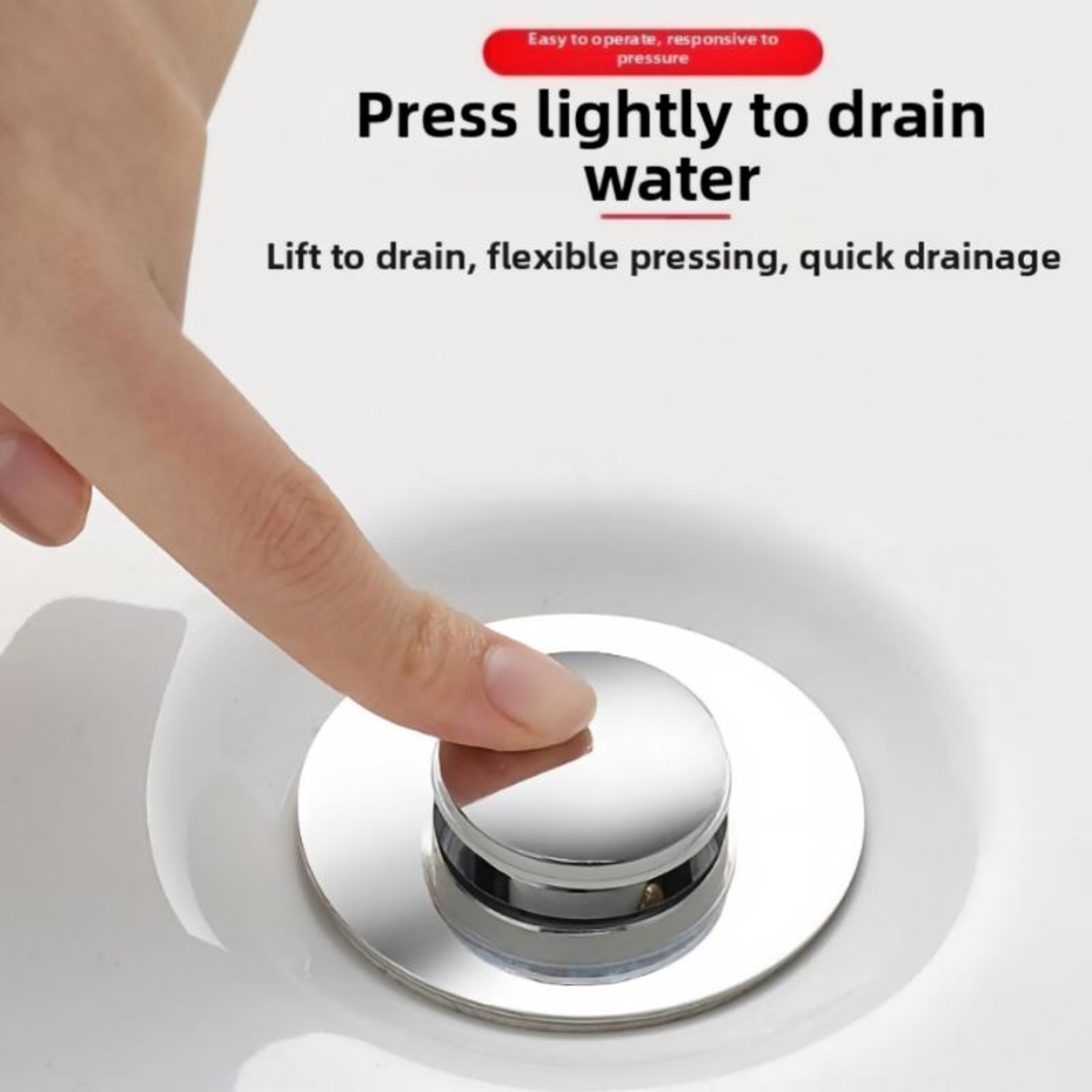 Spring Push-Type Sink Drain Plug Replacement Stopper Core – view 4