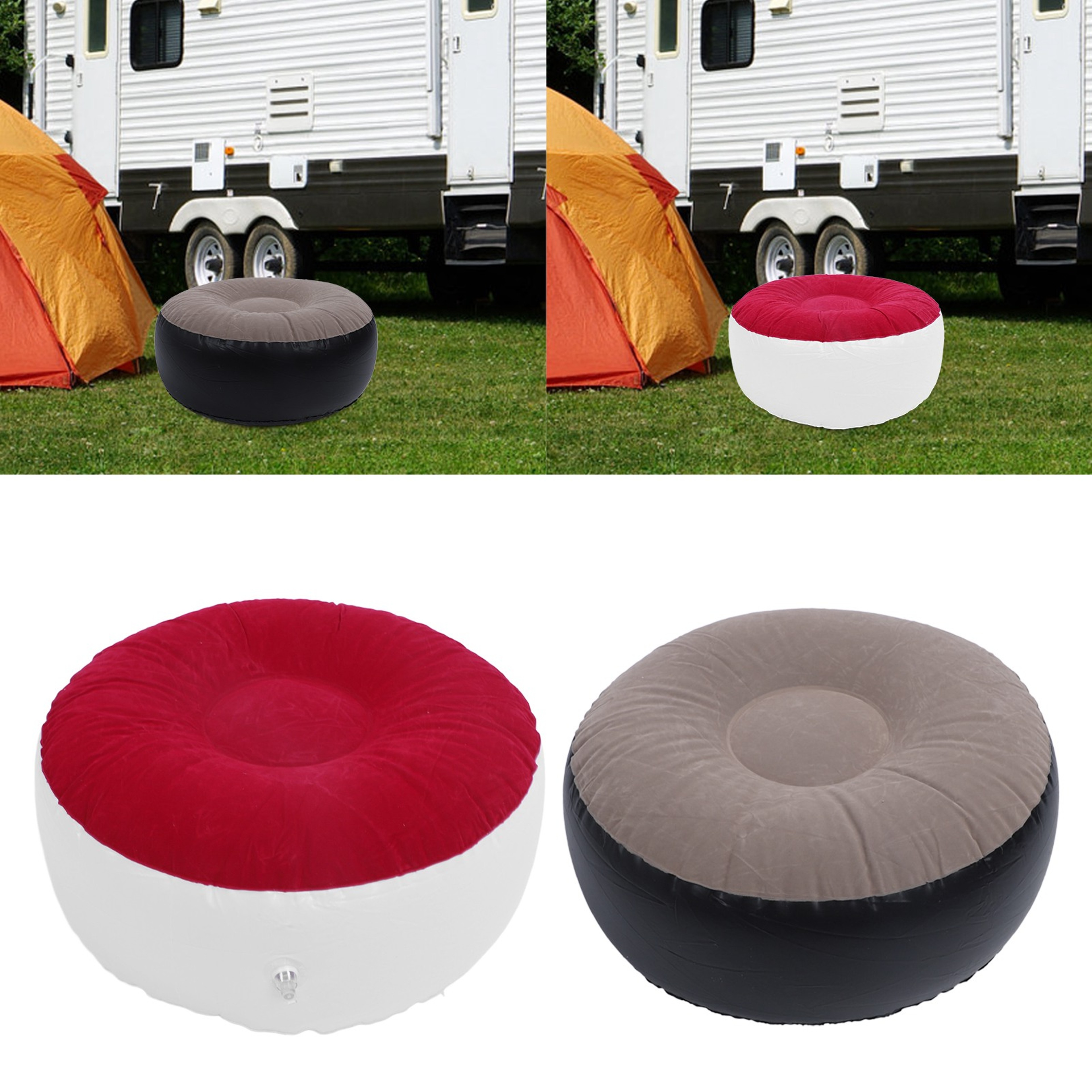 Round Inflatable Stool Lightweight Portable Seating for Camping and Travel – view 1
