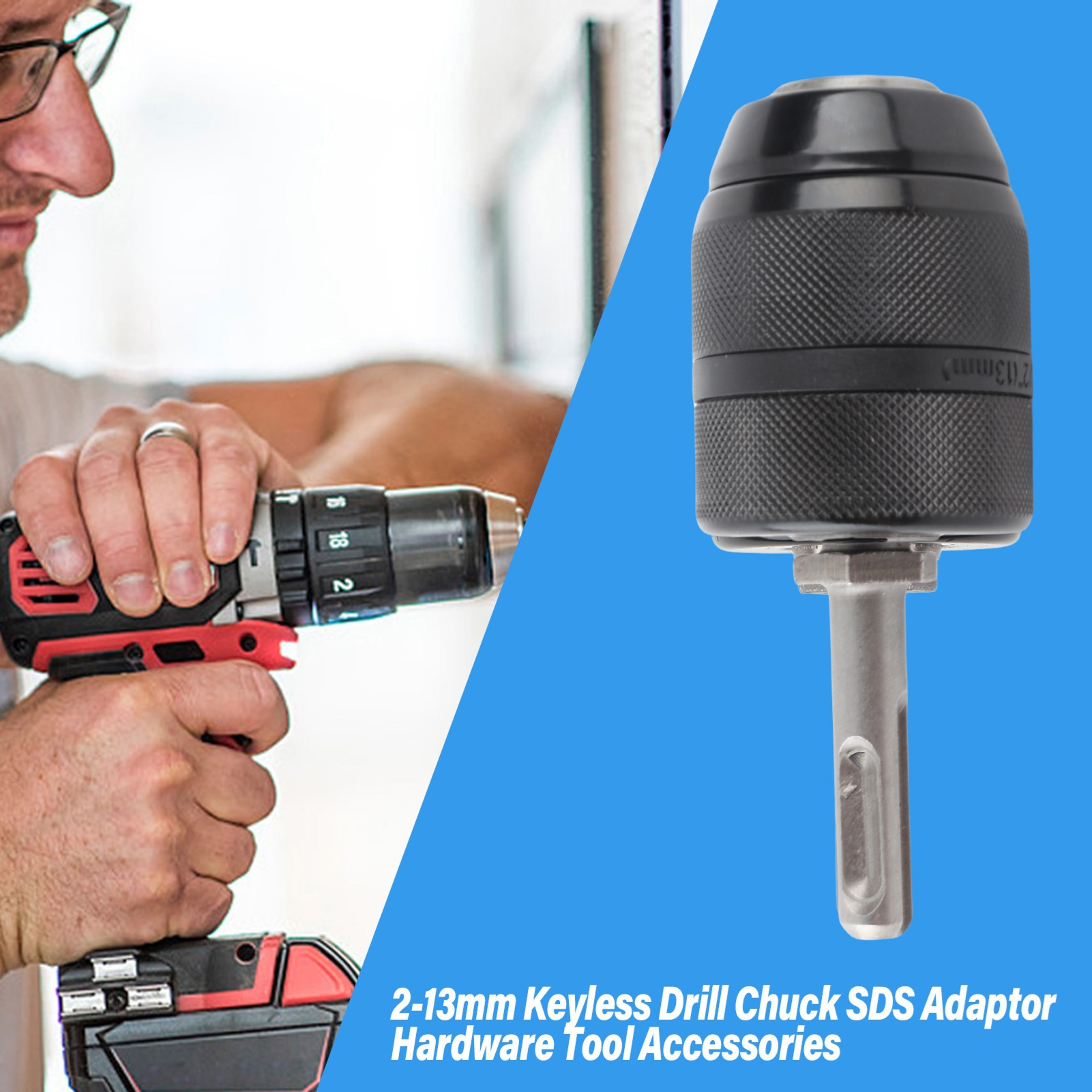 Keyless SDS Drill Chuck Adapter 2–13mm Capacity Chrome-Vanadium Steel – view 4