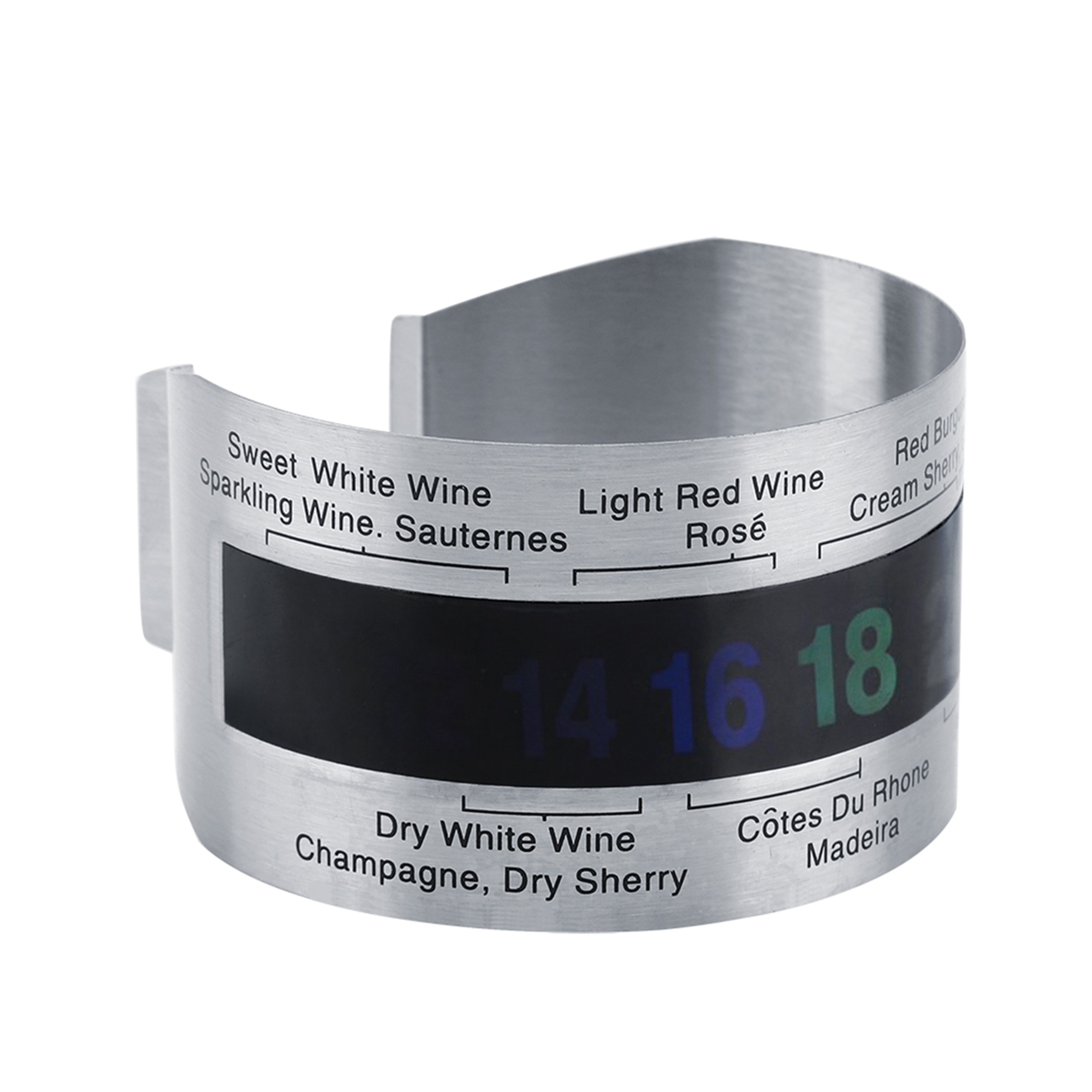 Stainless Steel Wine Bottle Thermometer with LCD Display Snap-On Collar – view 2