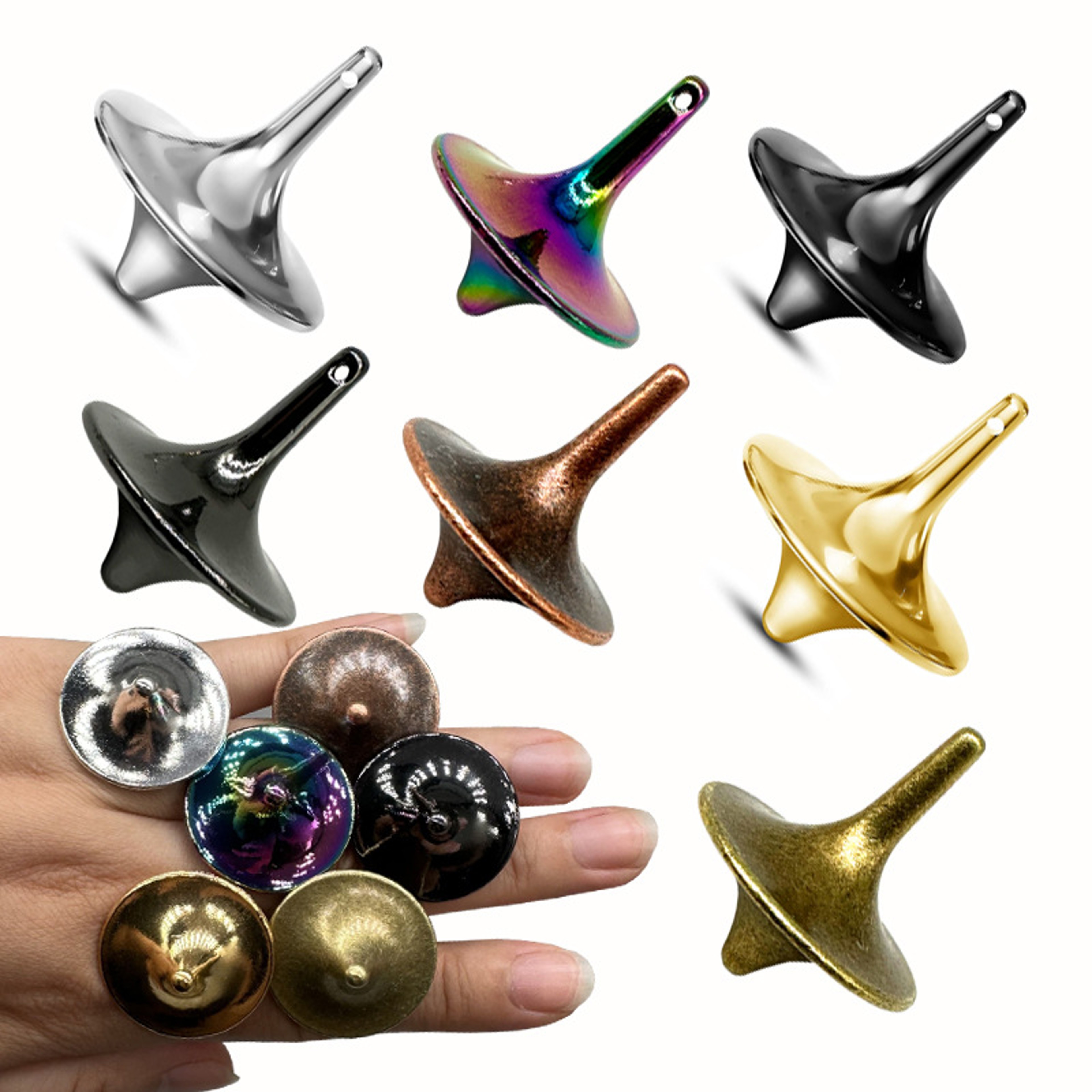 Mini Metal Gyroscope Manual Spinning Desktop Fidget Toy for Adults – view 2
