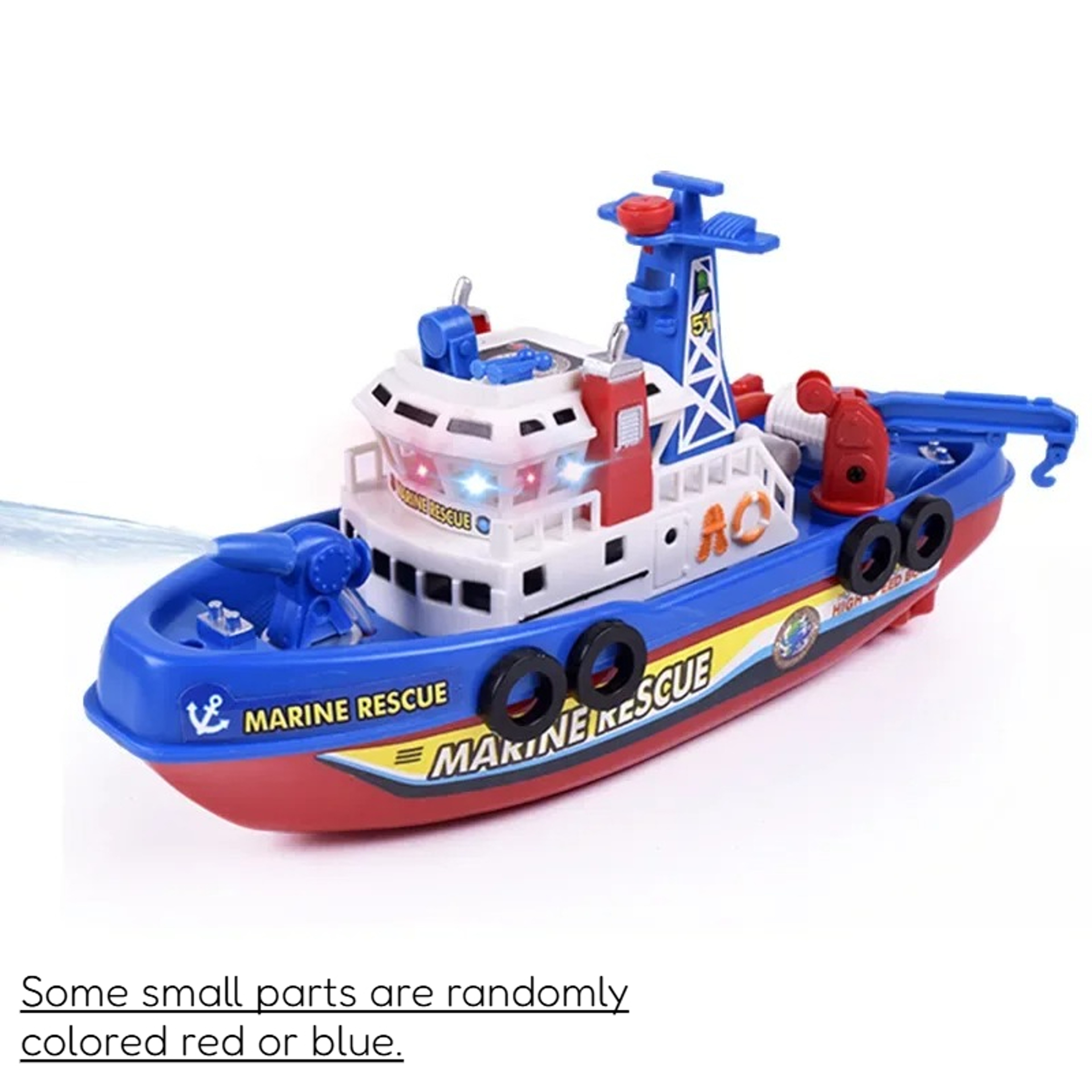 Marine Rescue Fire Boat Toy with Lights Music and Water Spraying Feature – view 5