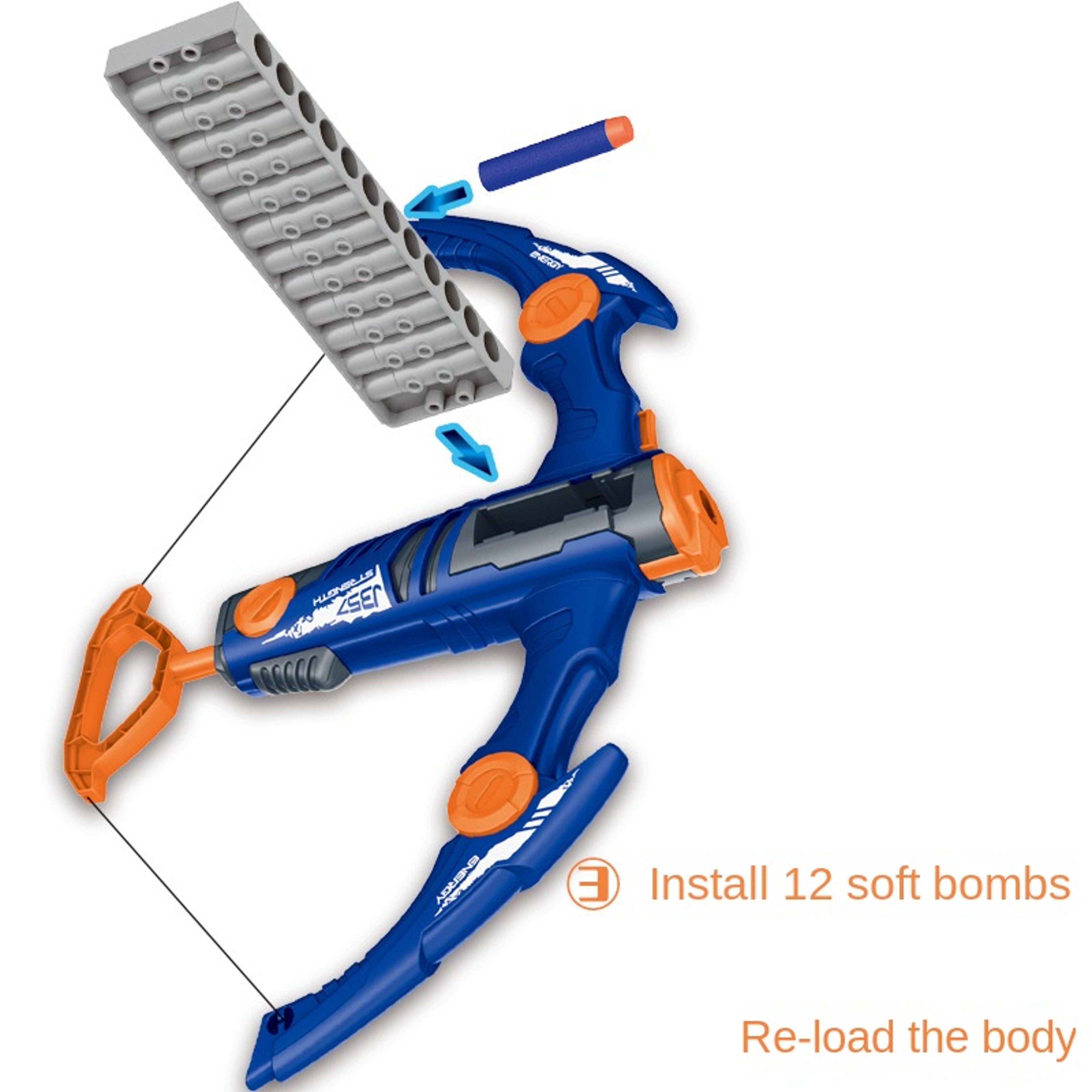 Soft Arrow Crossbow Launcher Toy with 12-Shot Continuous Shooting for Outdoor Games – view 4