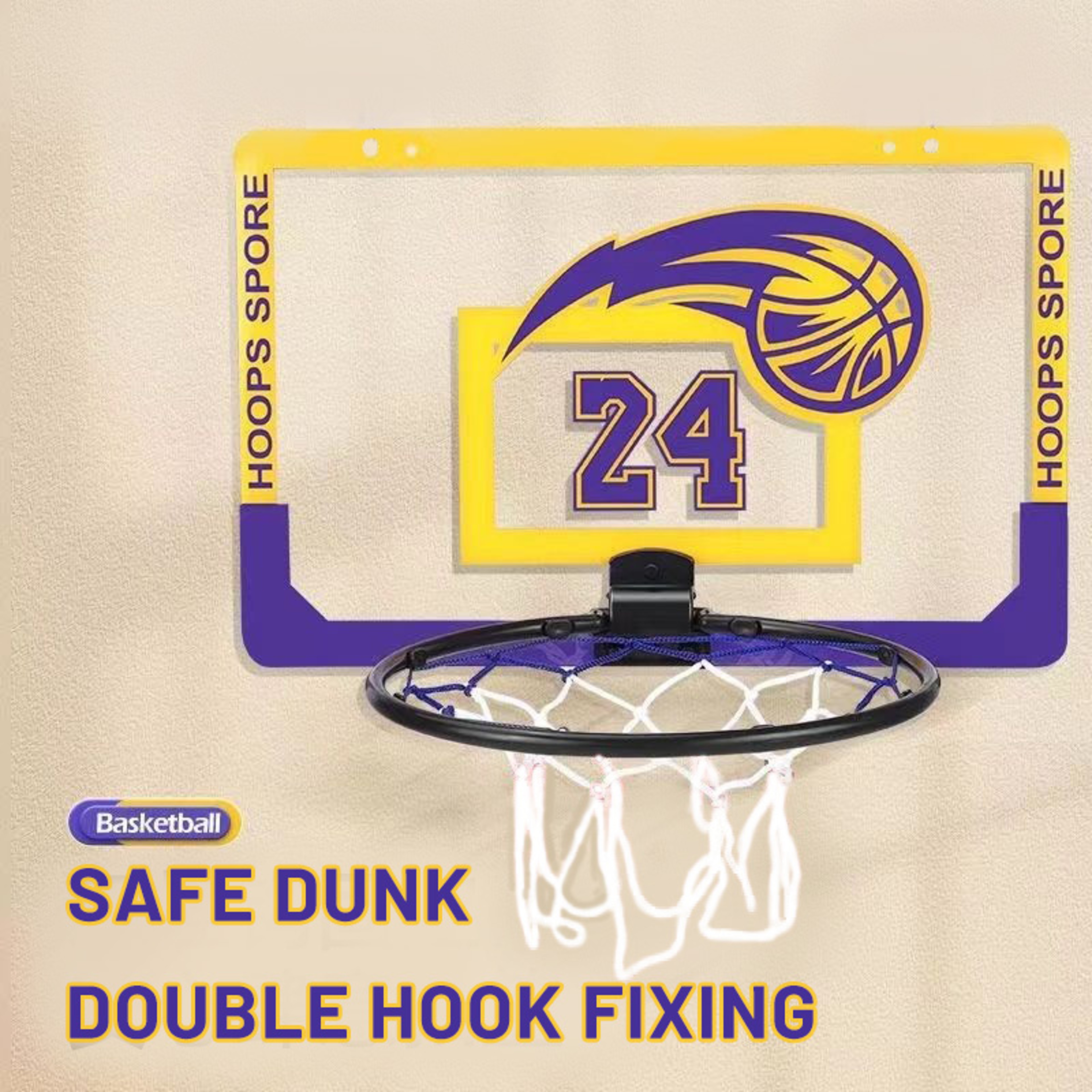 Kids Indoor Basketball Hoop WallMounted Plastic Basketball Frame 3