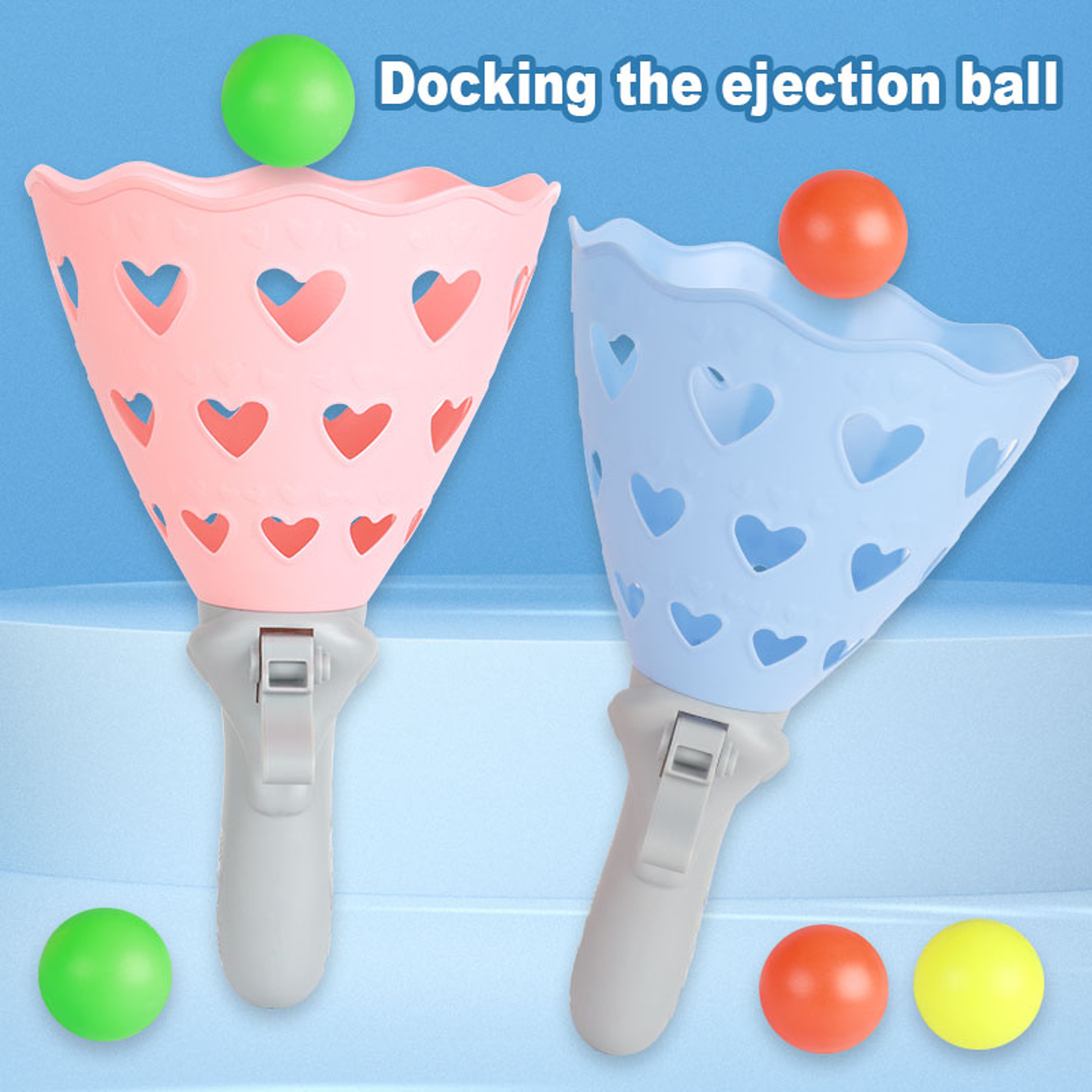 Pop Pass Catch Ball Game for Kids Indoor and Outdoor Launcher Set with 6 Balls – view 4