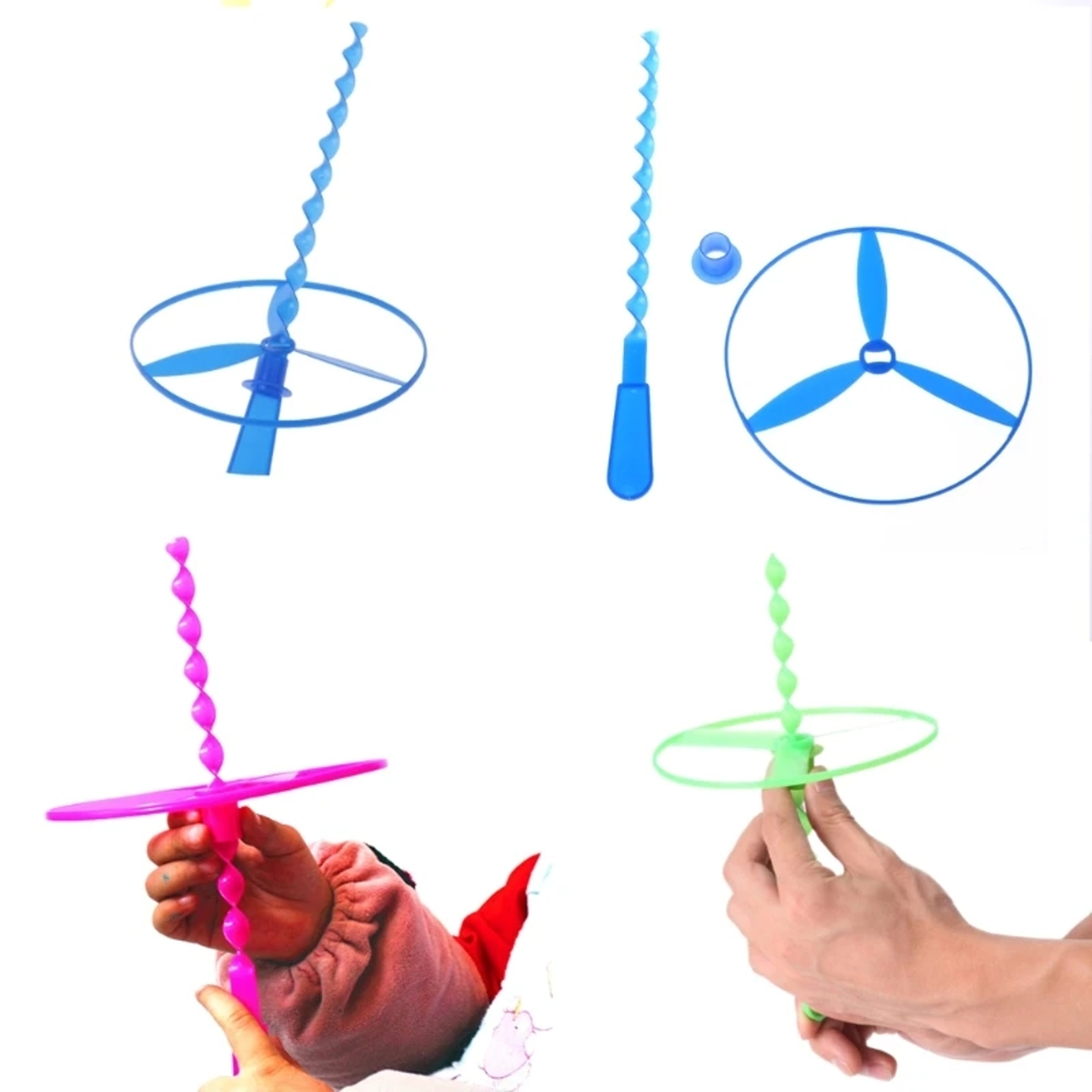 Piece Hand-Powered Flying Helicopter Propeller Toy Set – view 4