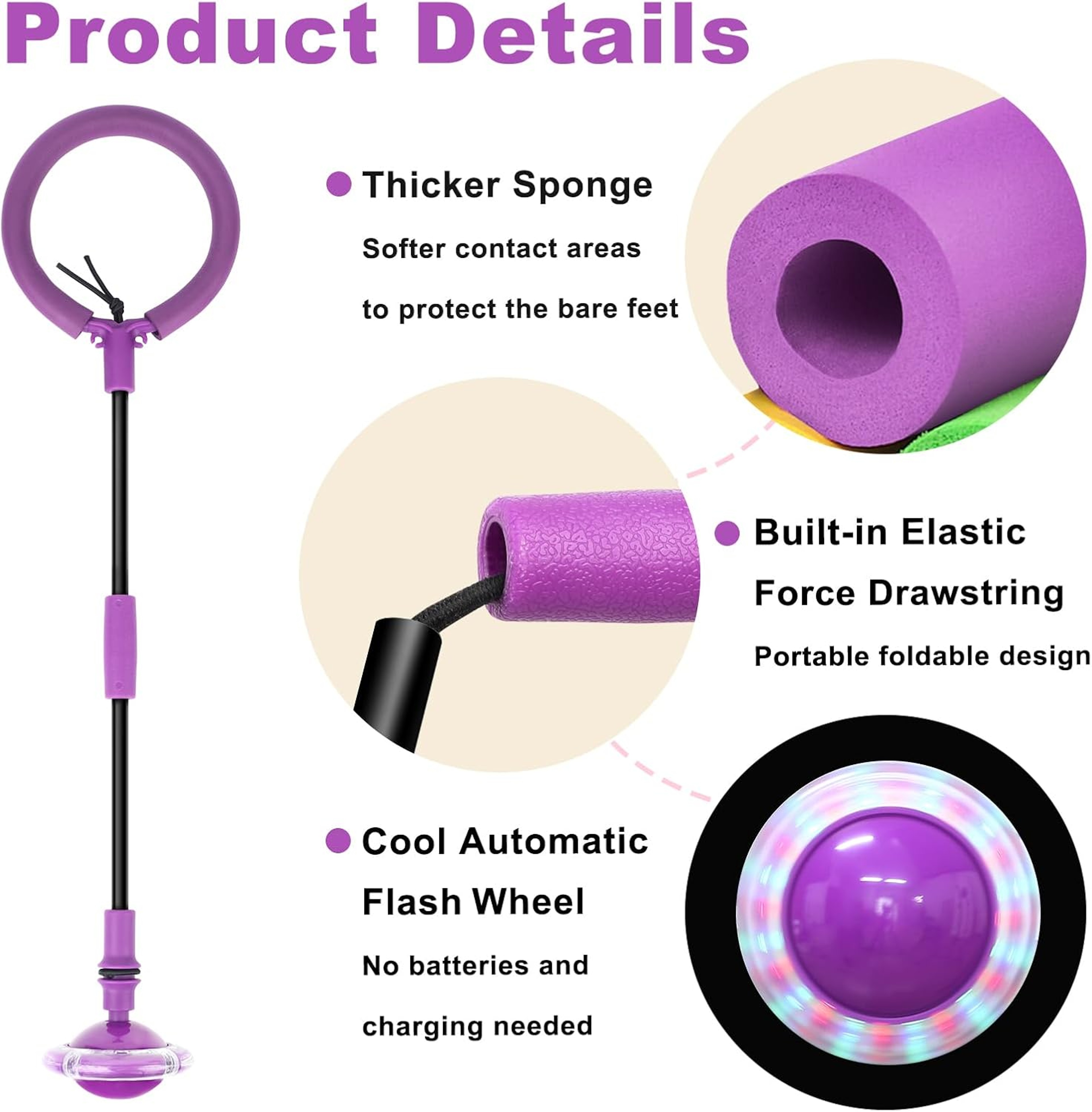 Foldable Flash Wheel Swing Skip Ball for Kids and Adults – view 4
