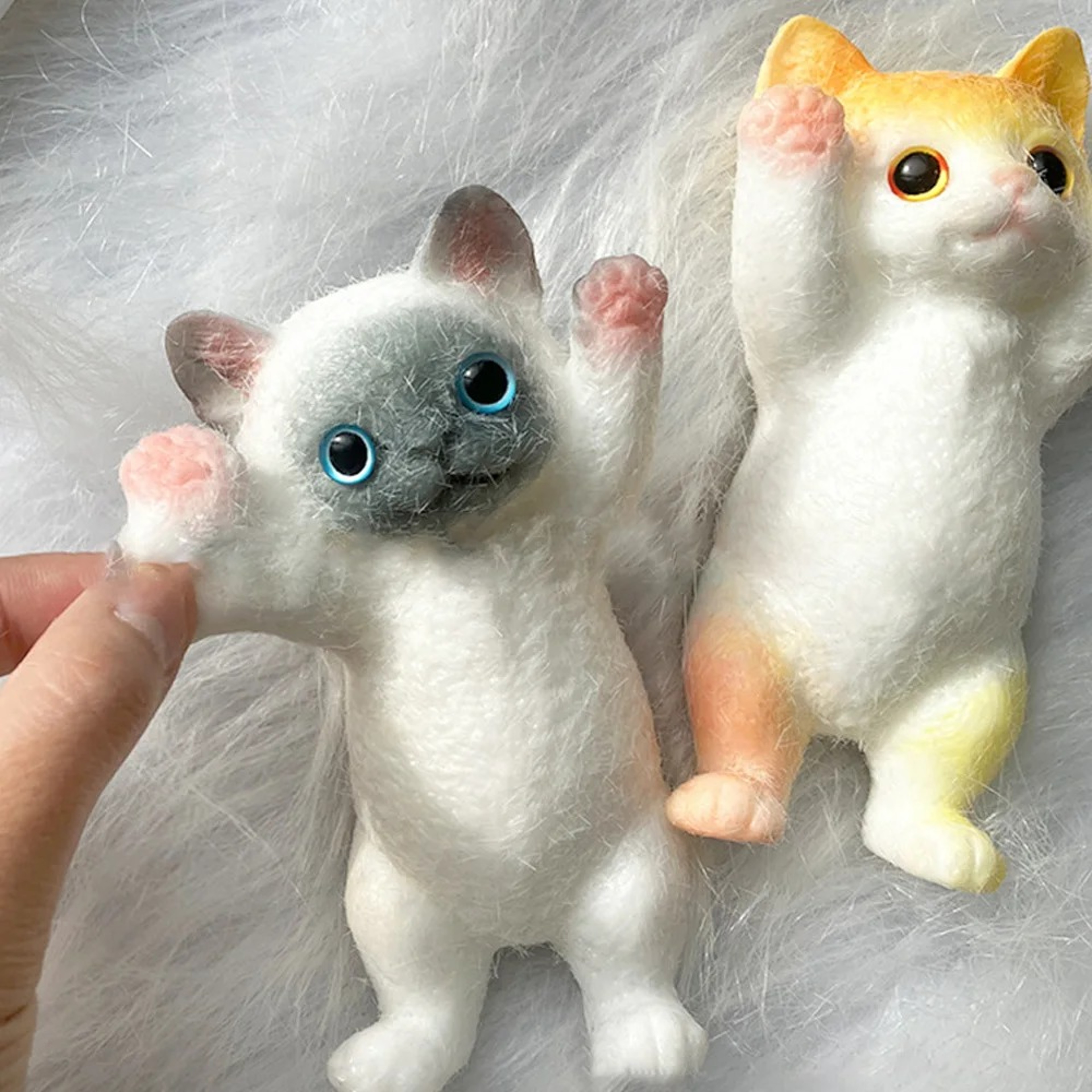 Cute Flocking Cat Squishy Stress Relief Toy With Slow Rebound For Teens And Adults 0