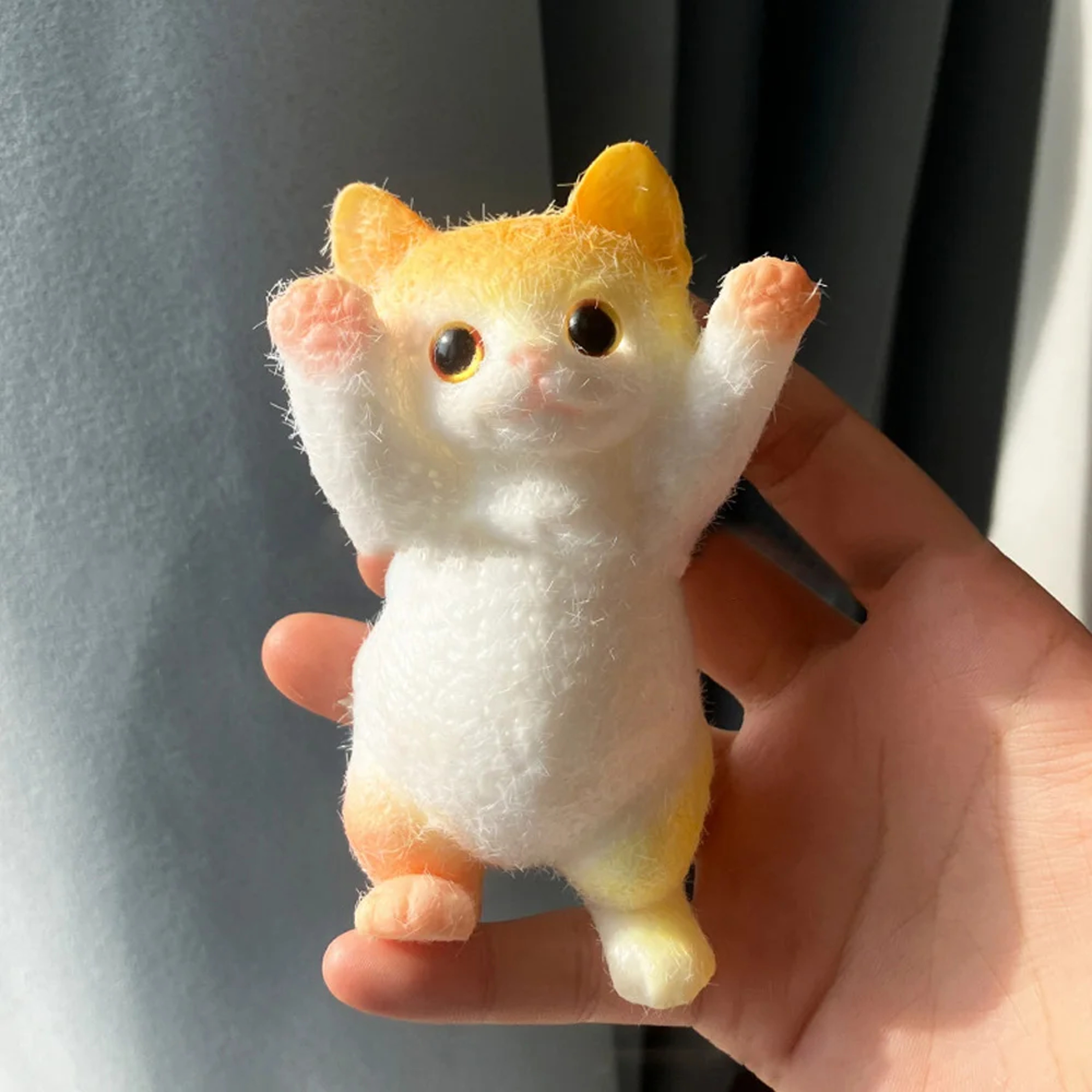 Cute Flocking Cat Squishy Stress Relief Toy With Slow Rebound For Teens And Adults 5