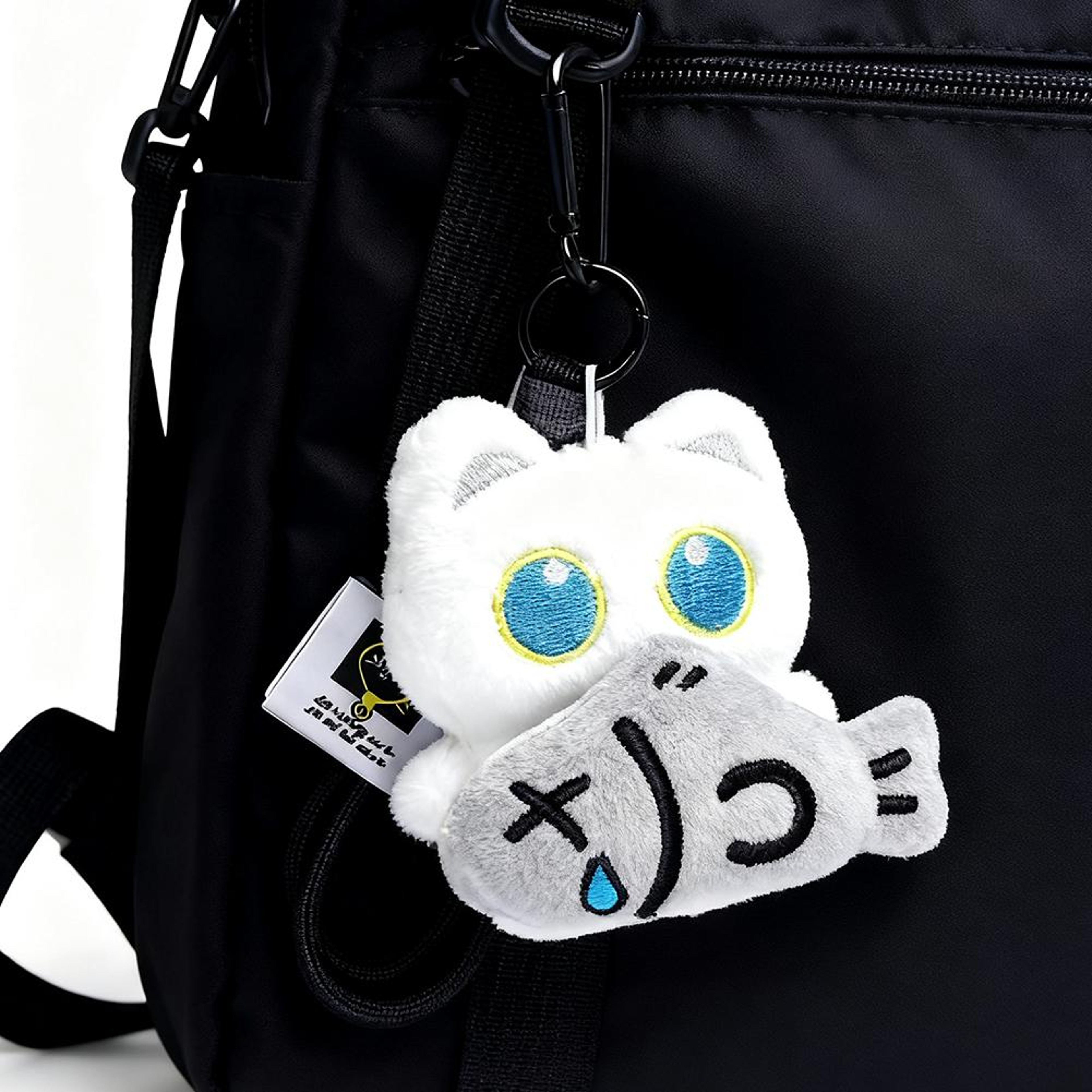 Cute Black Cat Plush Keychain Kawaii Cartoon Bag Charm Pendant 1