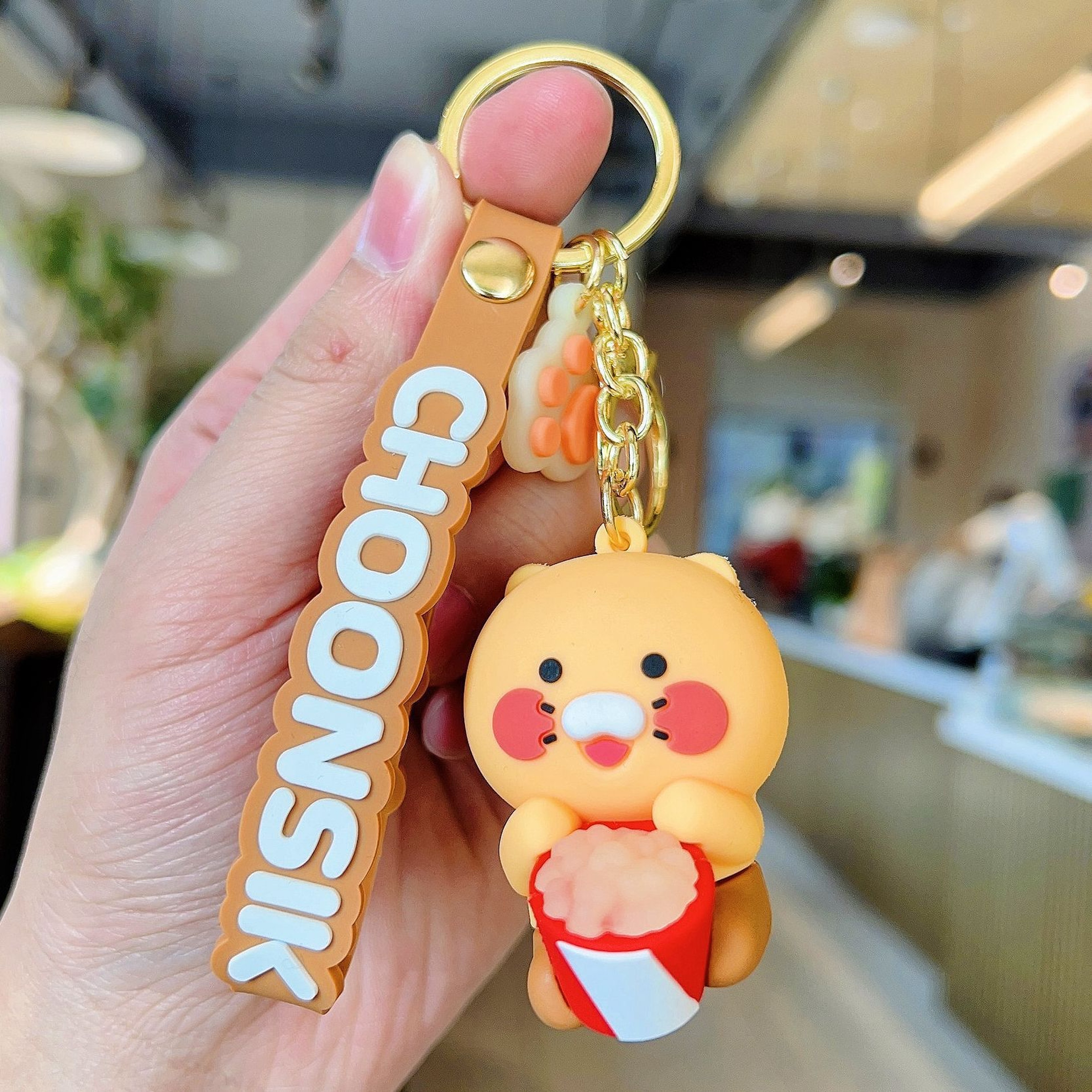 Cartoon Silicone Figurine Keychain With GoldTone Lobster Clasp 3