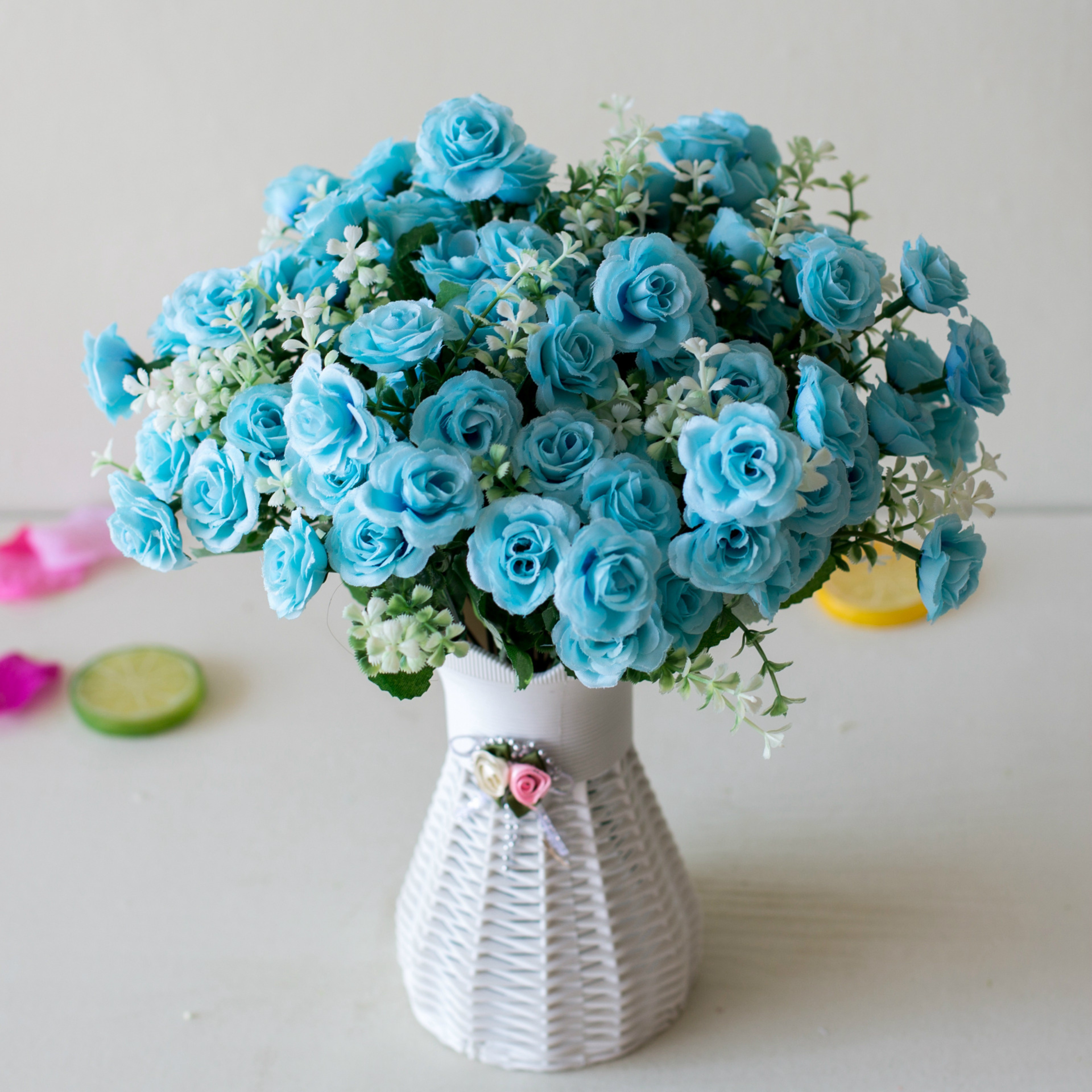 Artificial Mini Rose Bouquet with 15 Flower Heads for Home and Party Decor – view 1