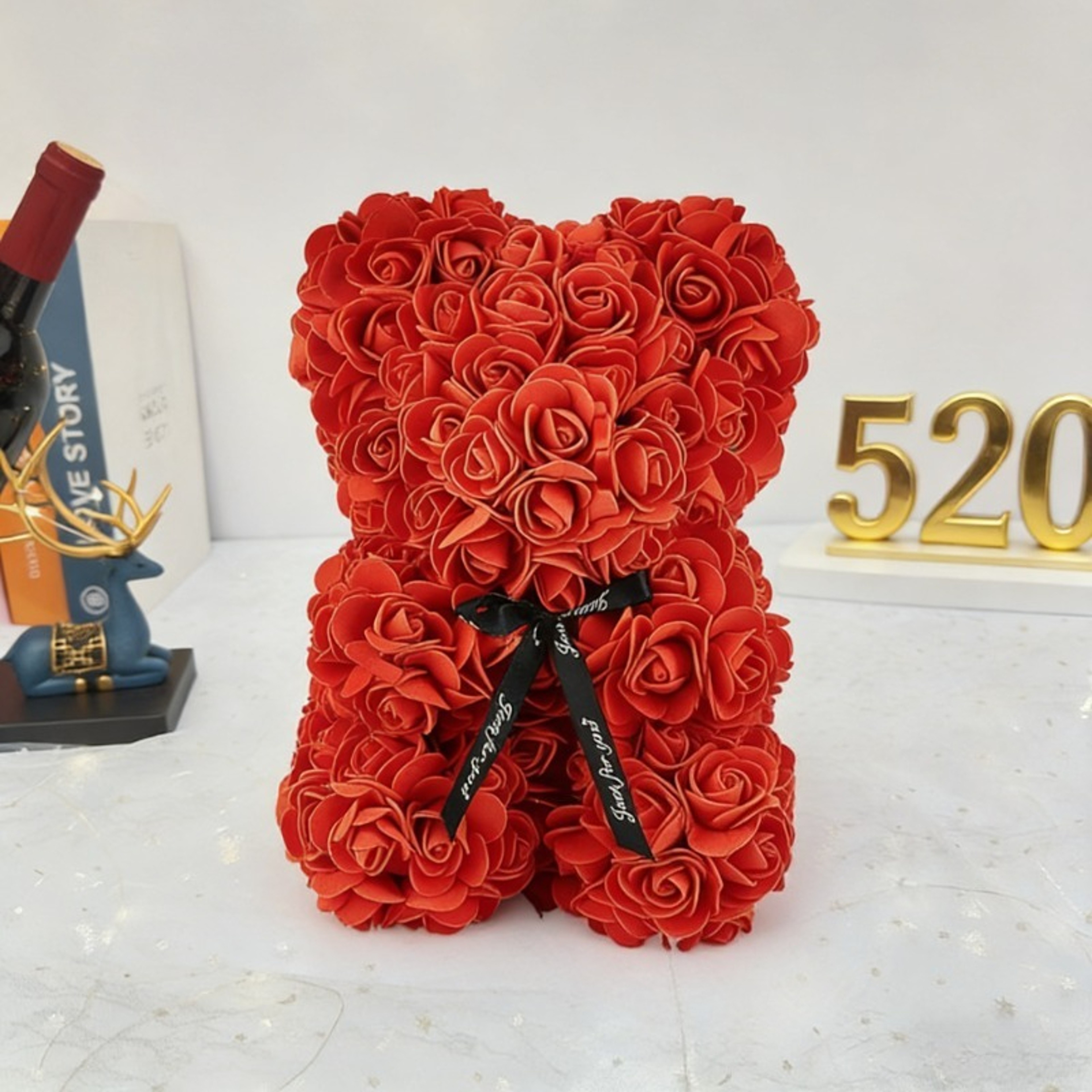 Artificial Rose Teddy Bear Floral Gift for Mom Valentine's Day & Home Decor – view 2