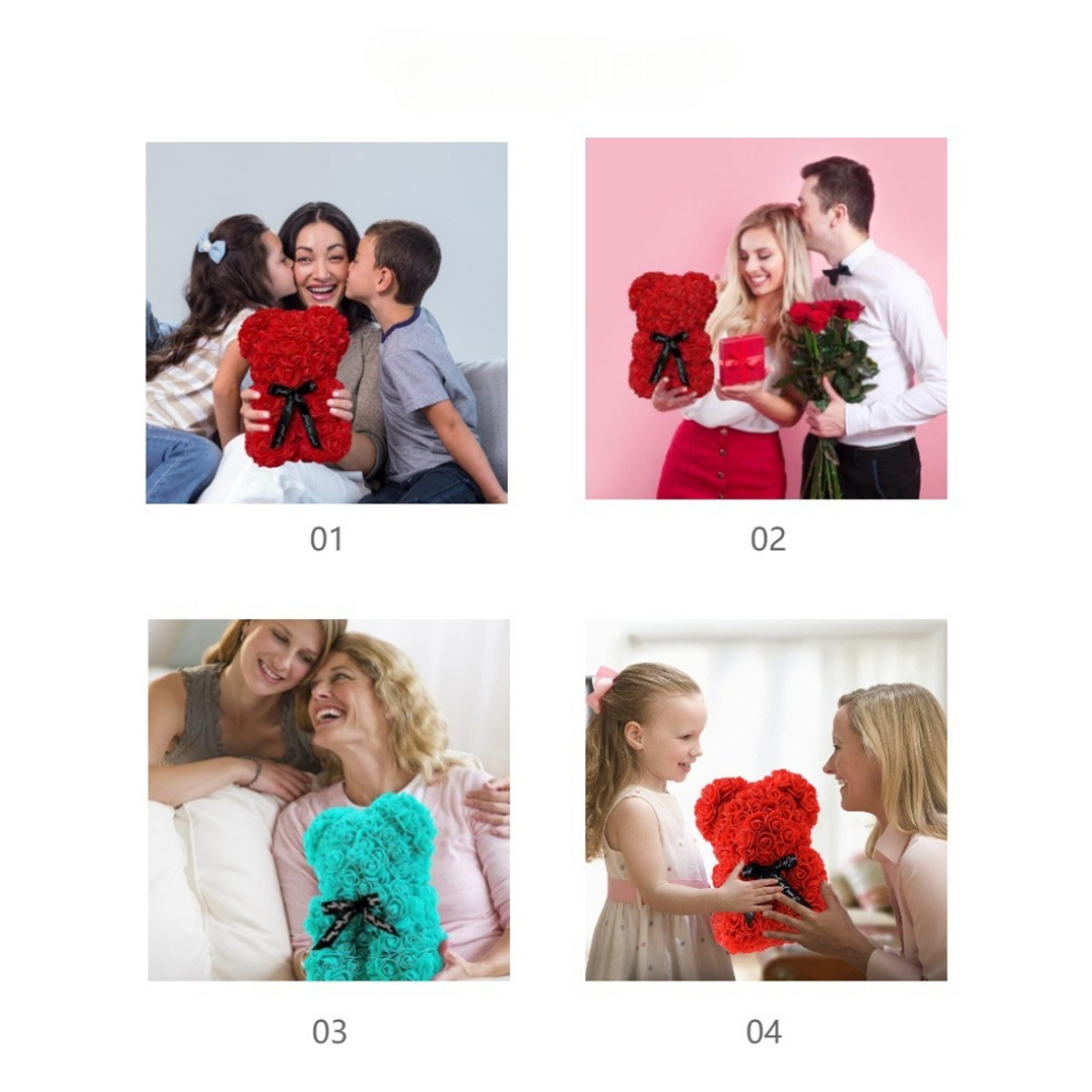 Artificial Rose Teddy Bear Floral Gift for Mom Valentine's Day & Home Decor – view 3