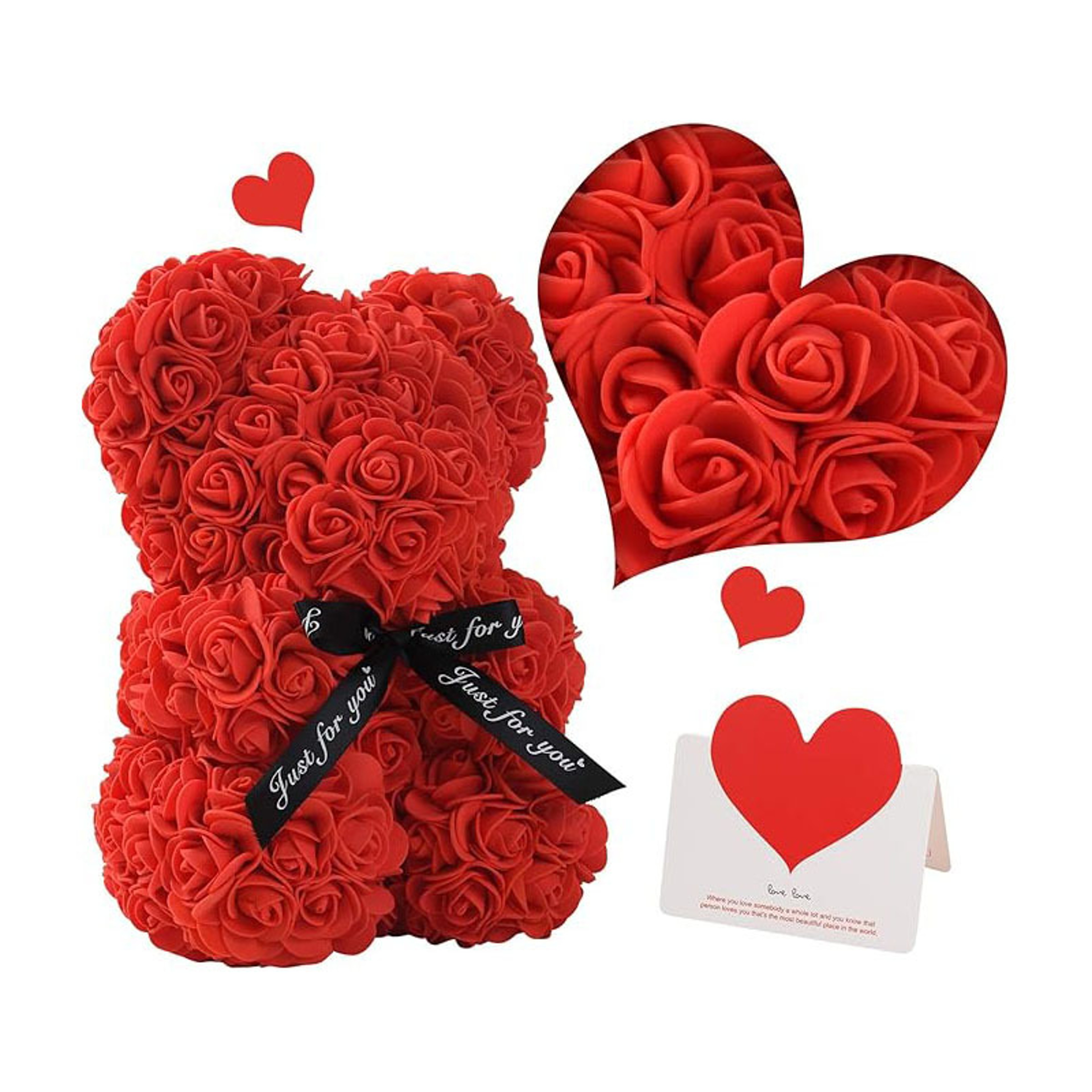 Artificial Rose Teddy Bear Floral Gift for Mom Valentine's Day & Home Decor – view 5