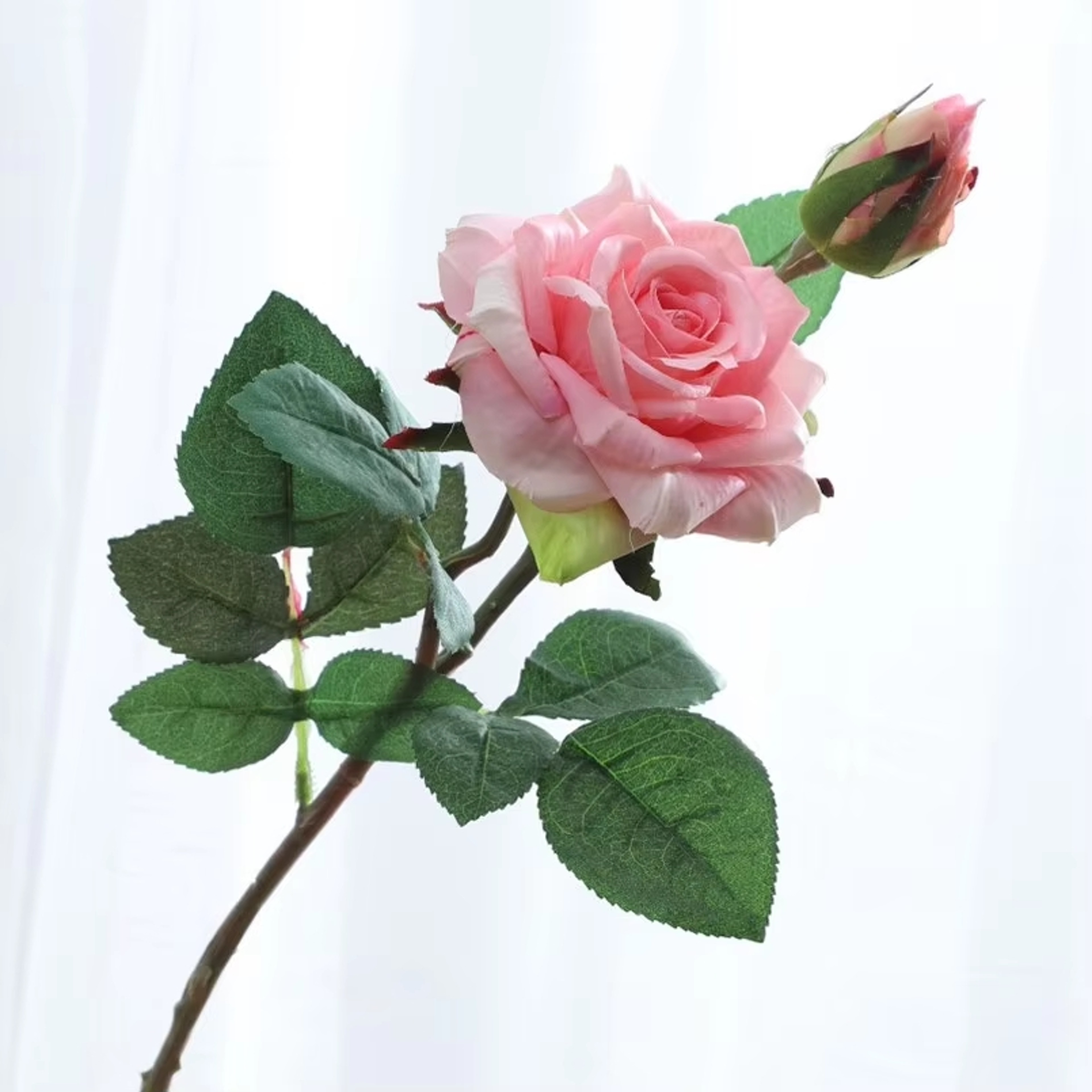Artificial Silk Rose Flower Branch with Bud for Wedding and Home Decor – view 8