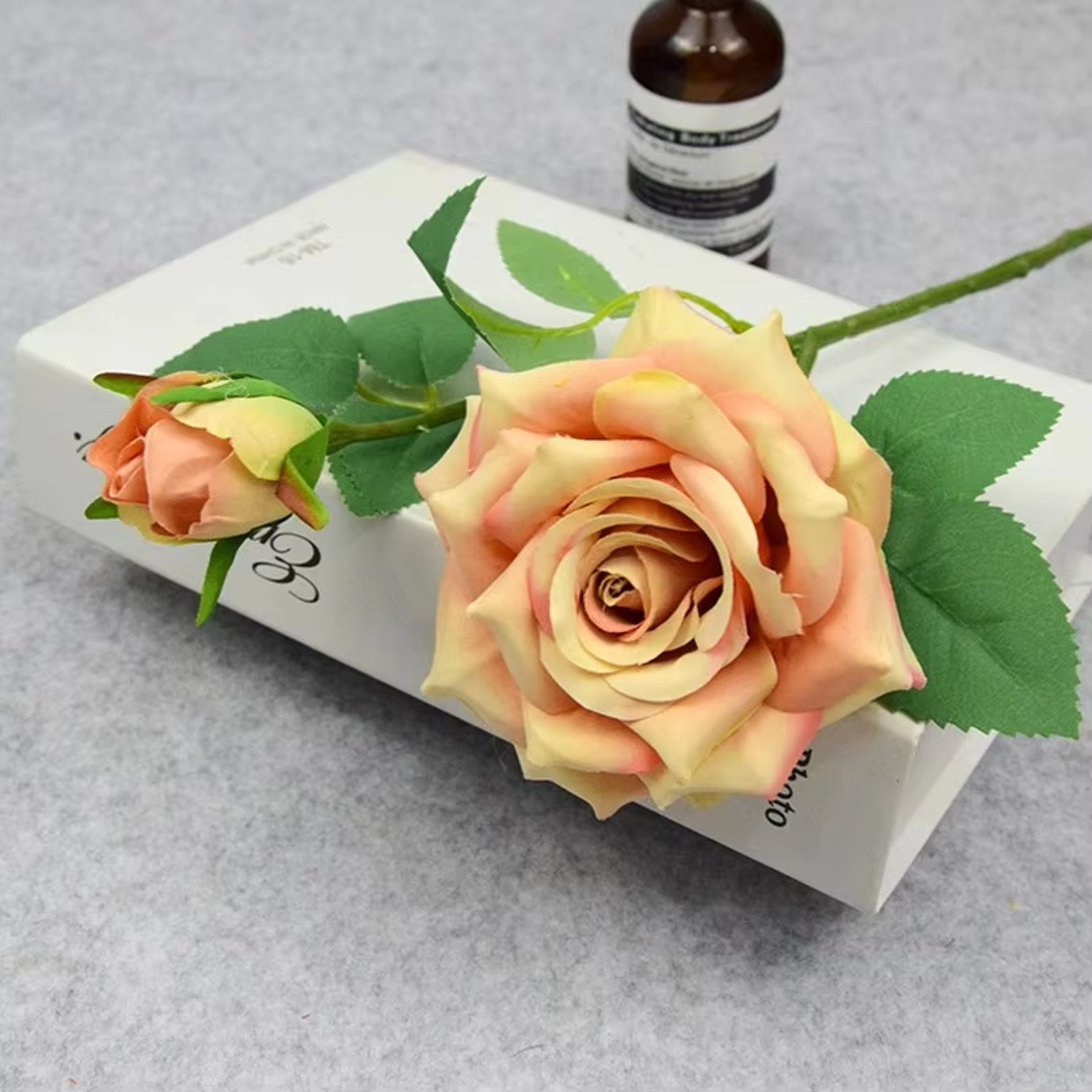 Artificial Silk Rose Flower Branch with Bud for Wedding and Home Decor – view 9