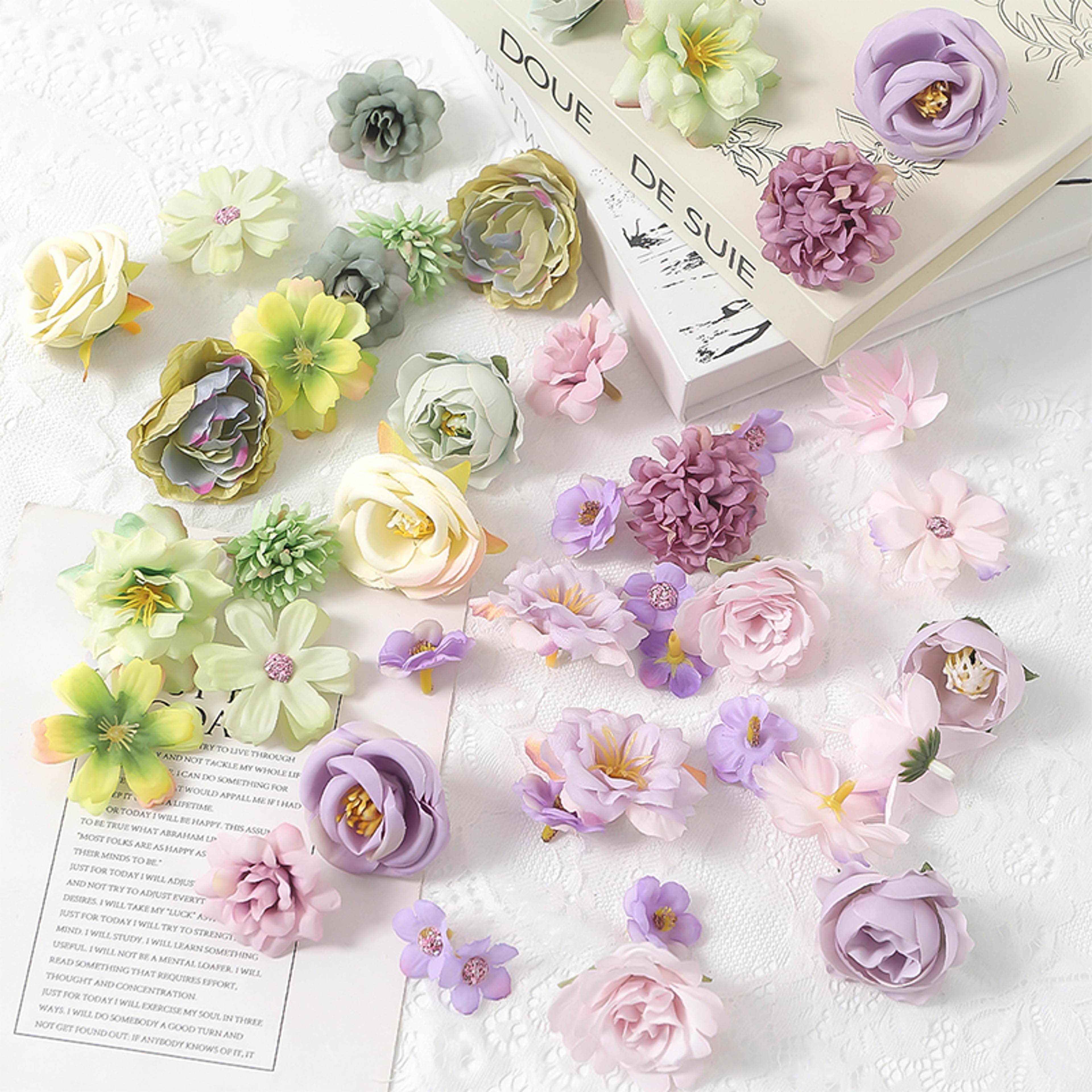 Piece Artificial Silk Rose Flower Heads for DIY Crafts and Wedding Decor – view 4