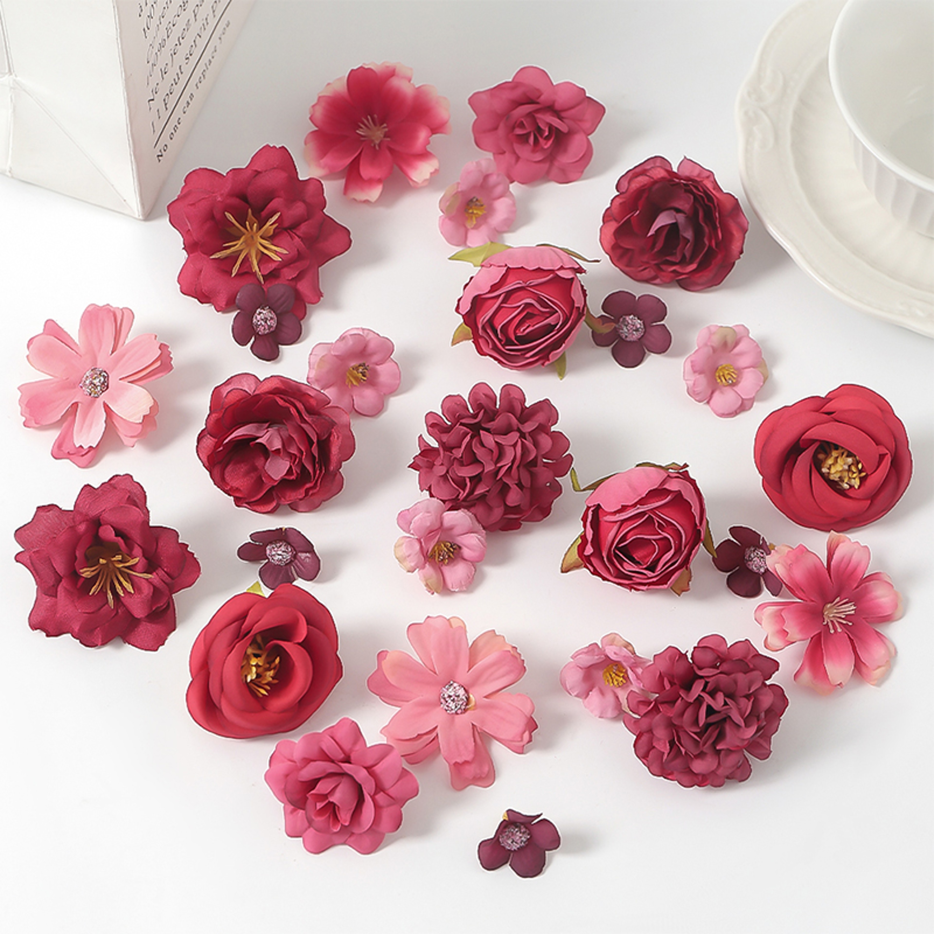 Piece Artificial Silk Rose Flower Heads for DIY Crafts and Wedding Decor – view 9