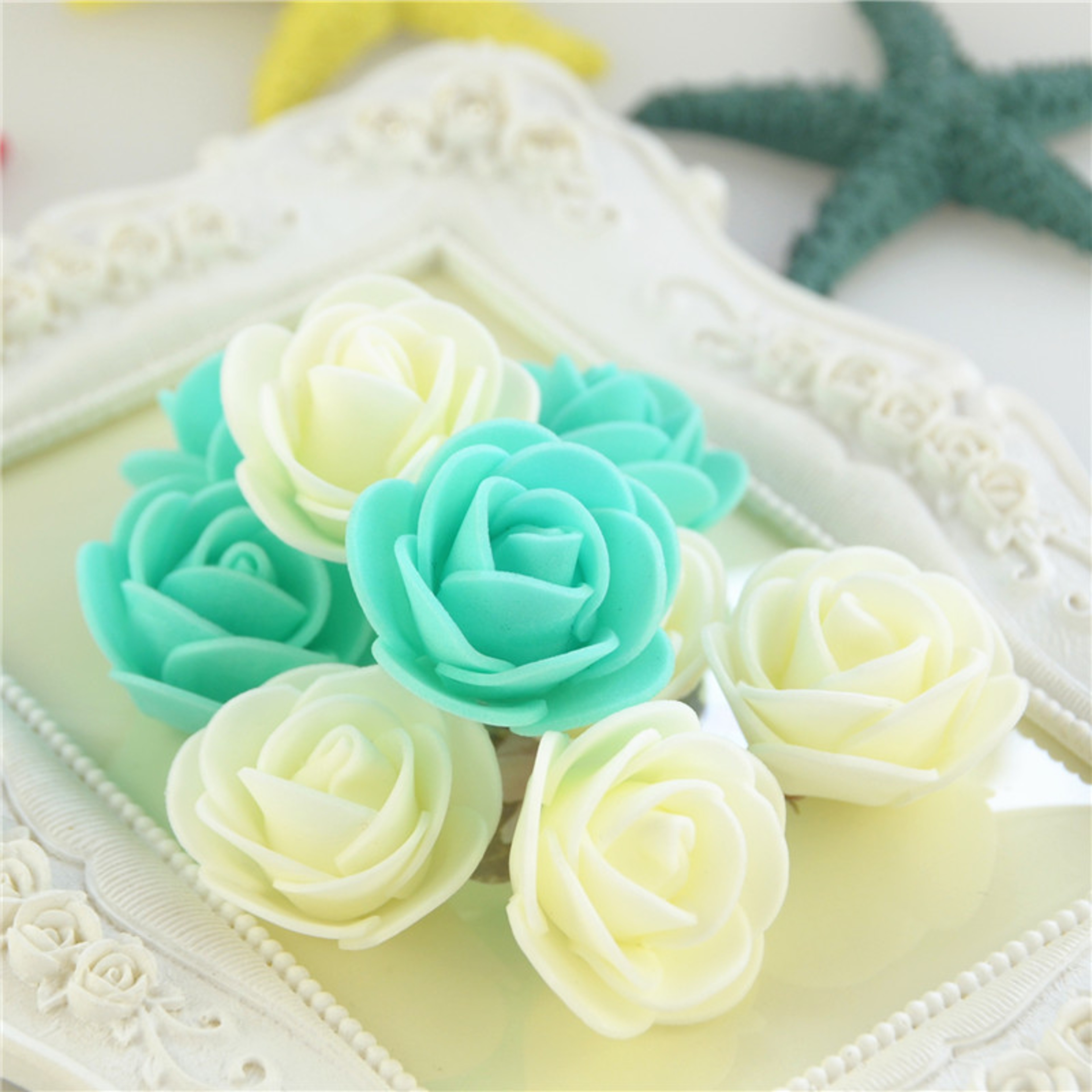 Piece Mini Artificial Foam Rose Flower Heads For DIY Crafts And Wedding Decor 2