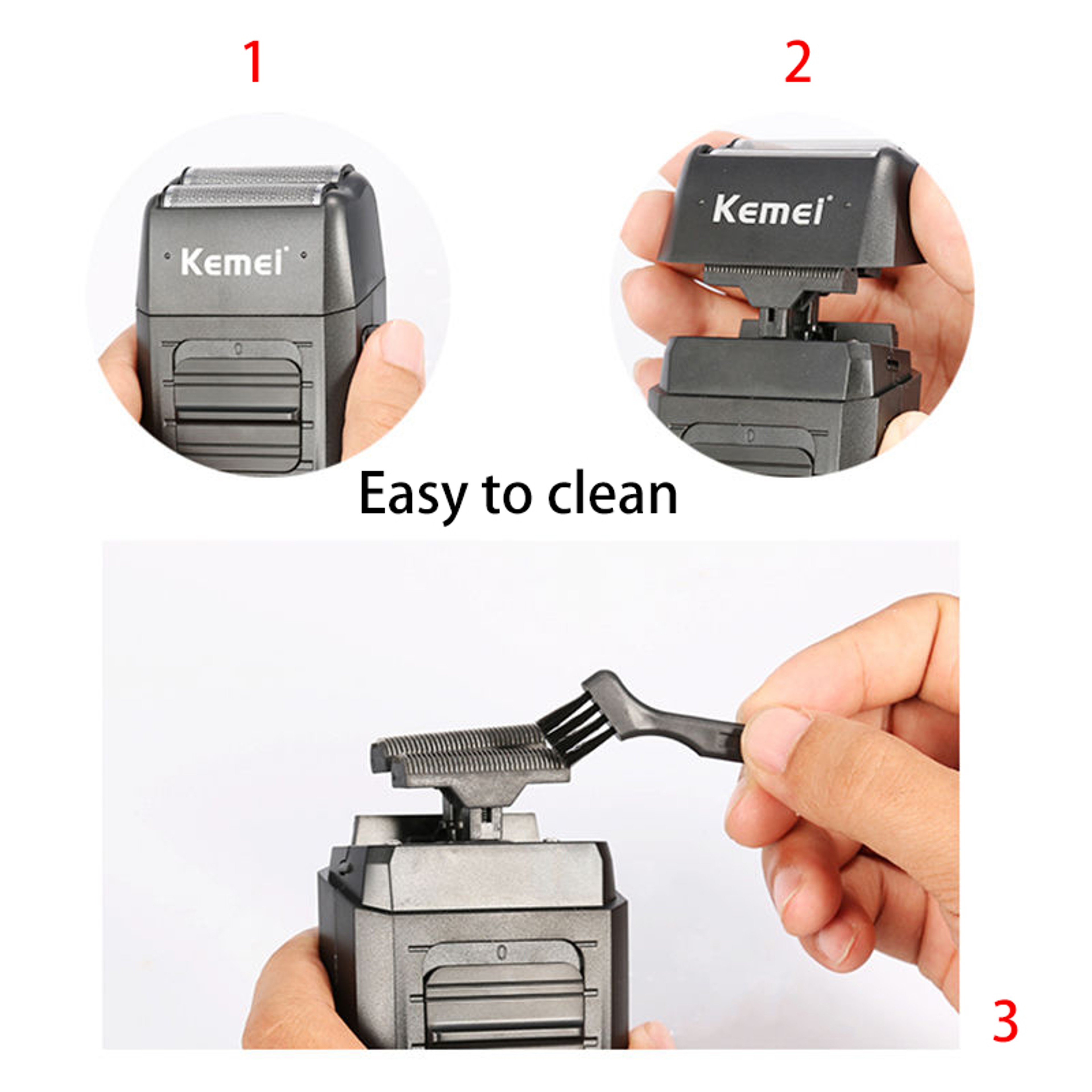 Rechargeable Cordless Electric Shaver for Men with Twin Blade and Trimmer – view 6