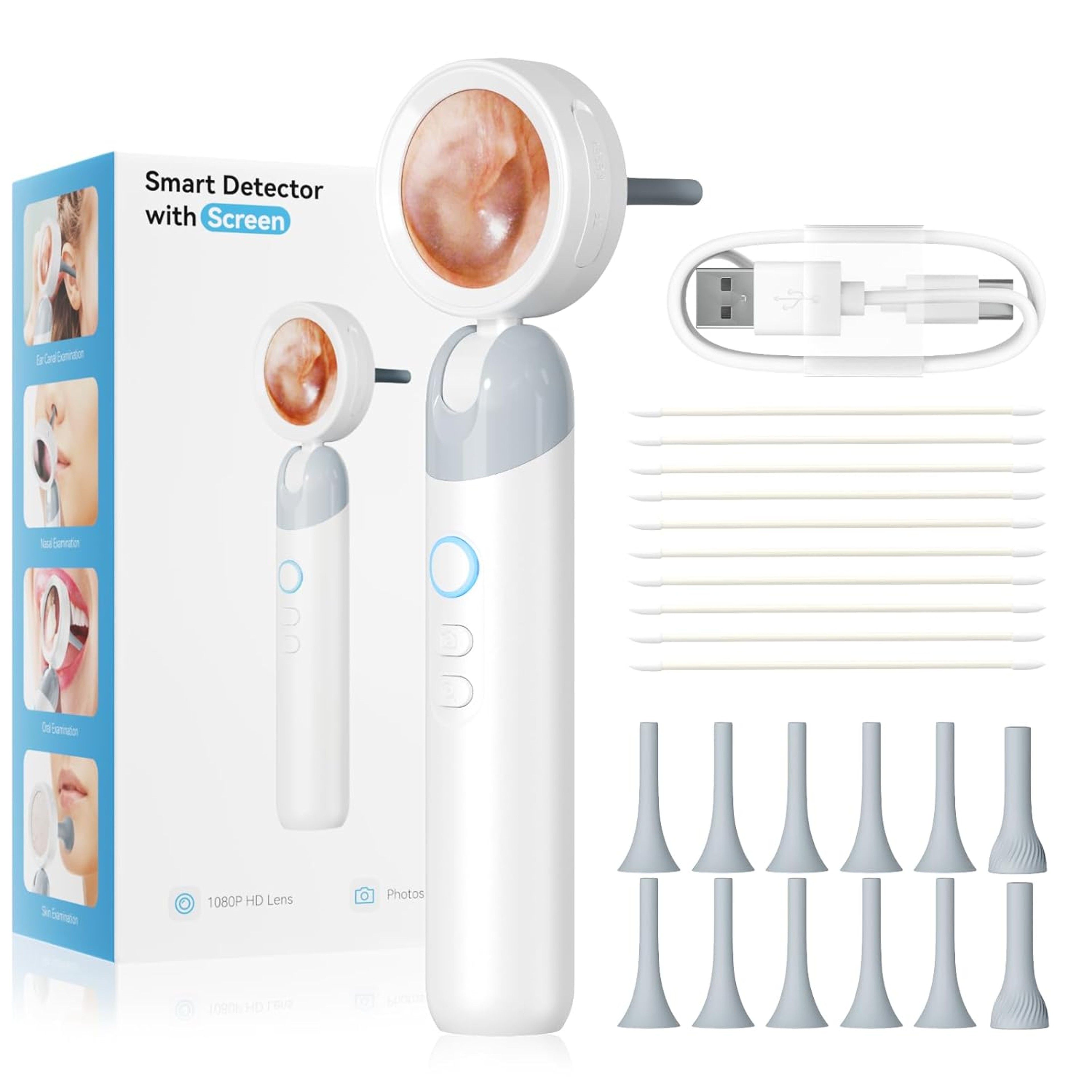 1080P Visual Ear Camera with 2MP Lens and 90° Rotating Head – view 1