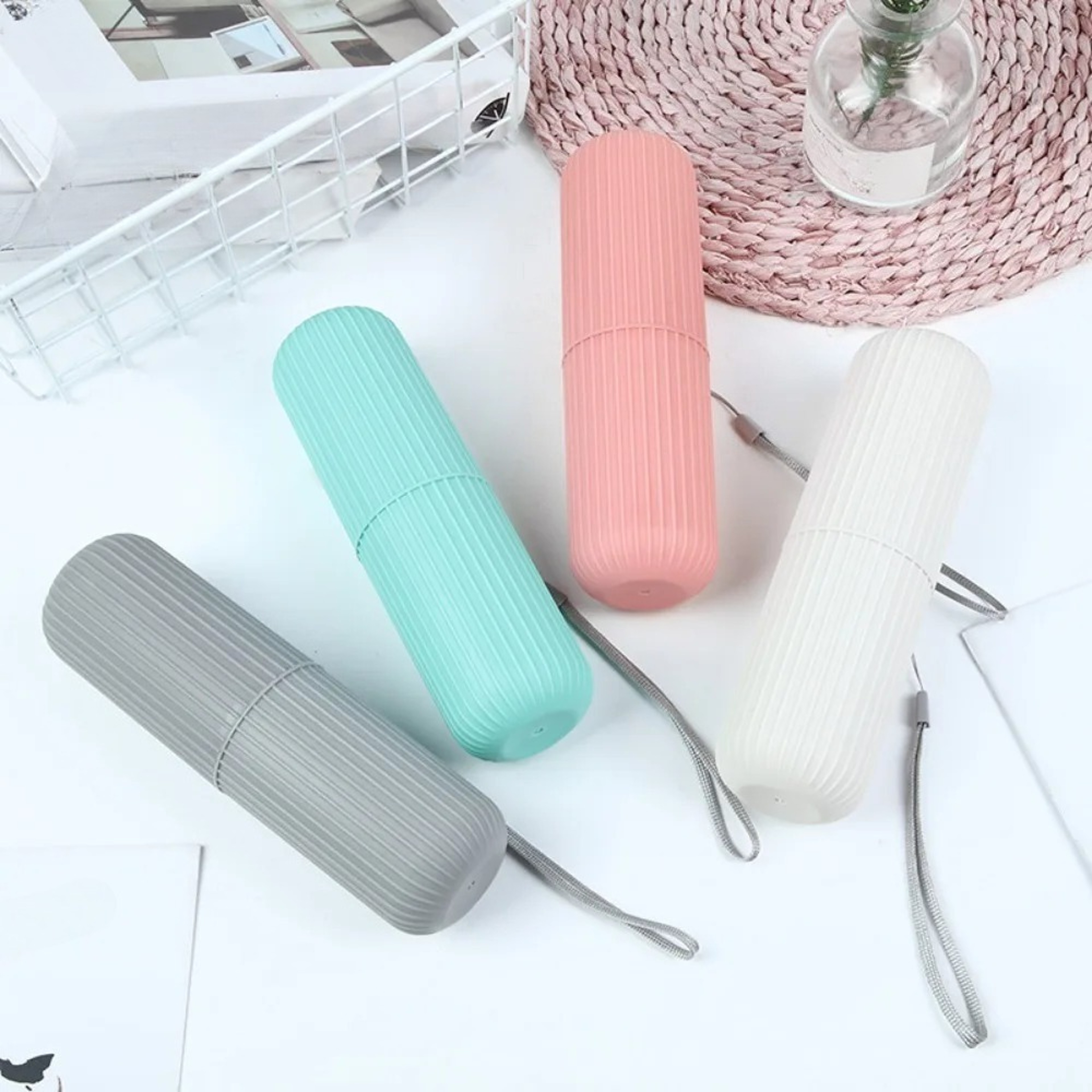 Portable Toothbrush Holder With Toothpaste Storage Travel Bathroom Cup Case 3
