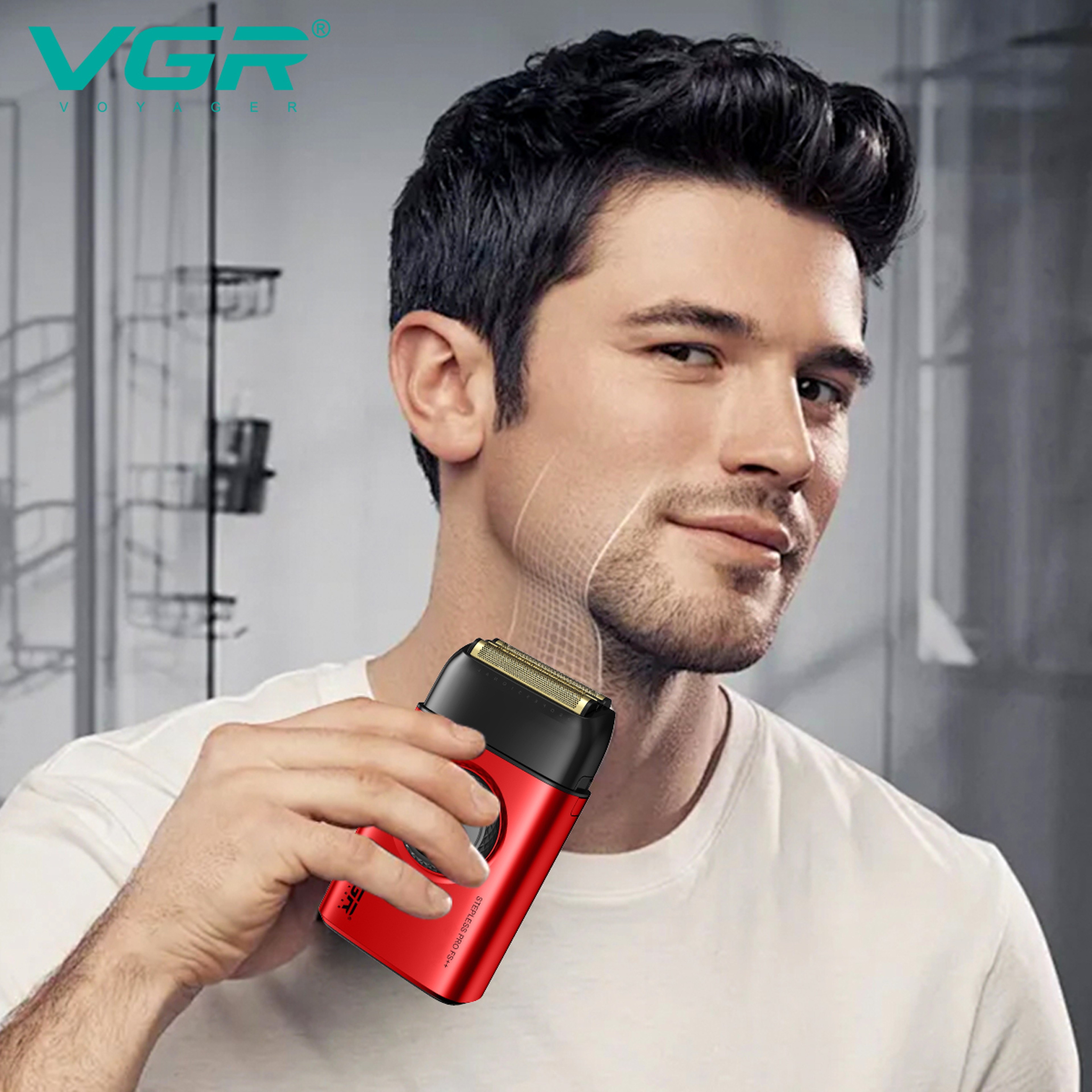 Men's Electric Foil Shaver with Triple Blades and LED Digital Display – view 2