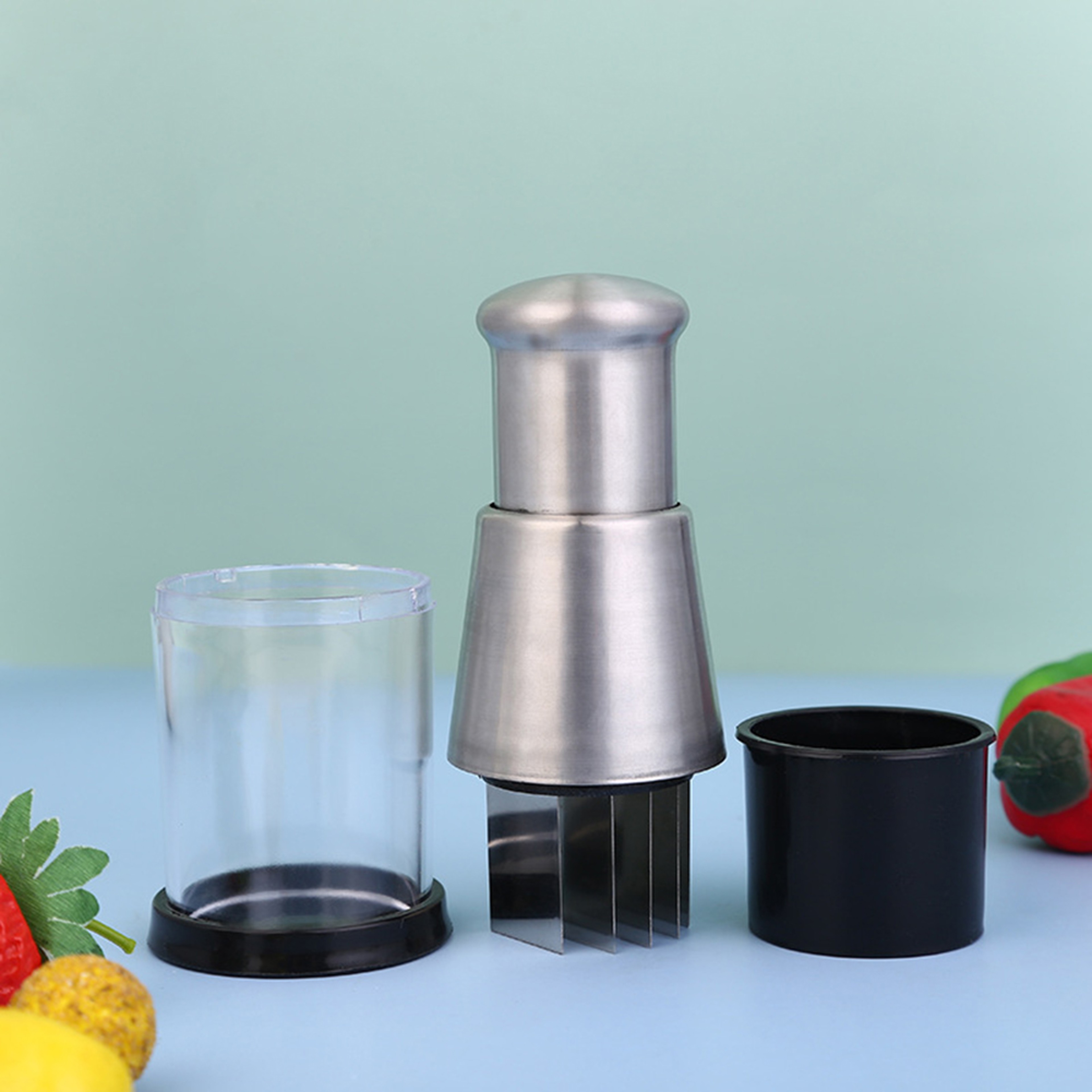 Stainless Steel Manual Garlic Chopper And Vegetable Mincer 2