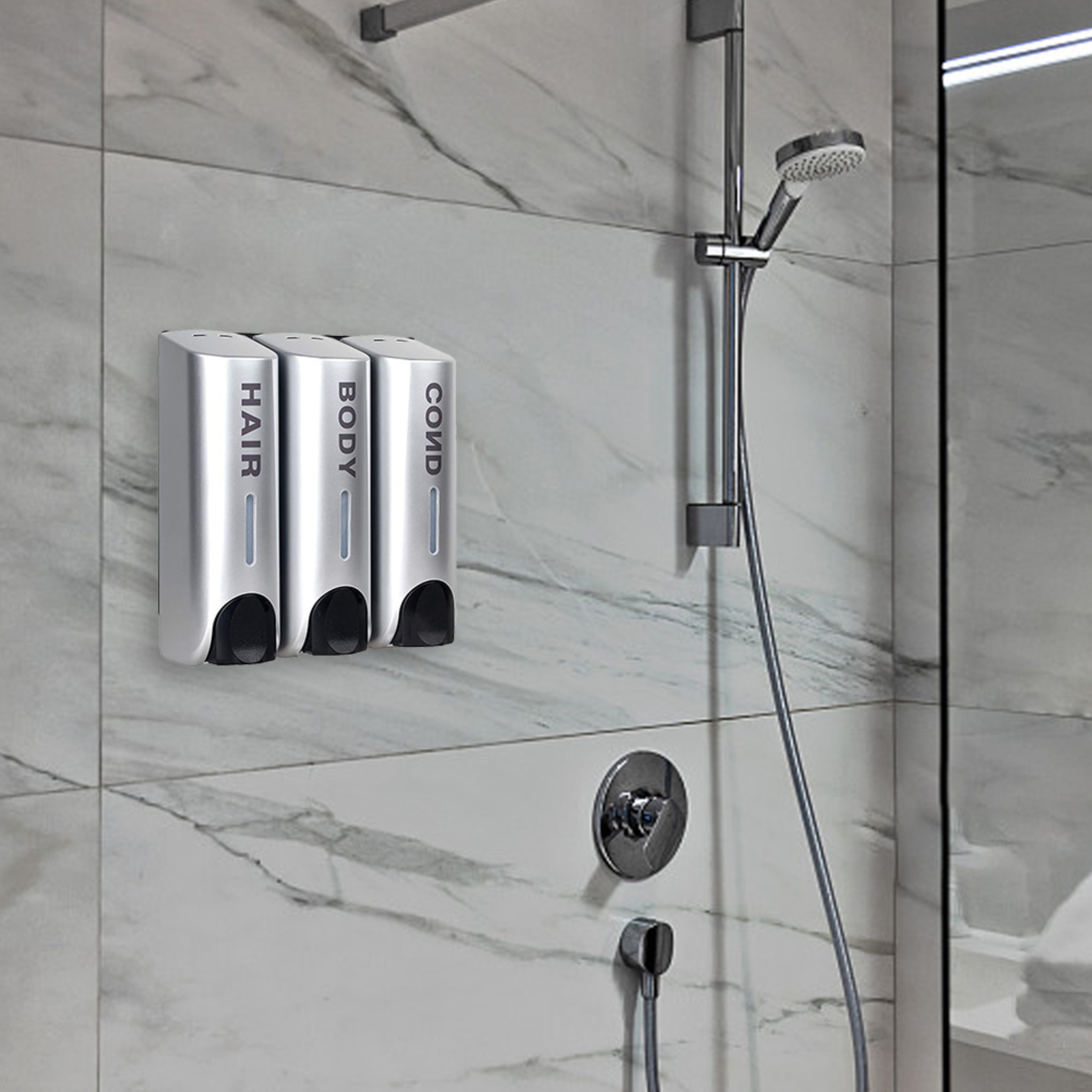 Wall Mounted Shower And Soap Dispenser With Clear Window 2