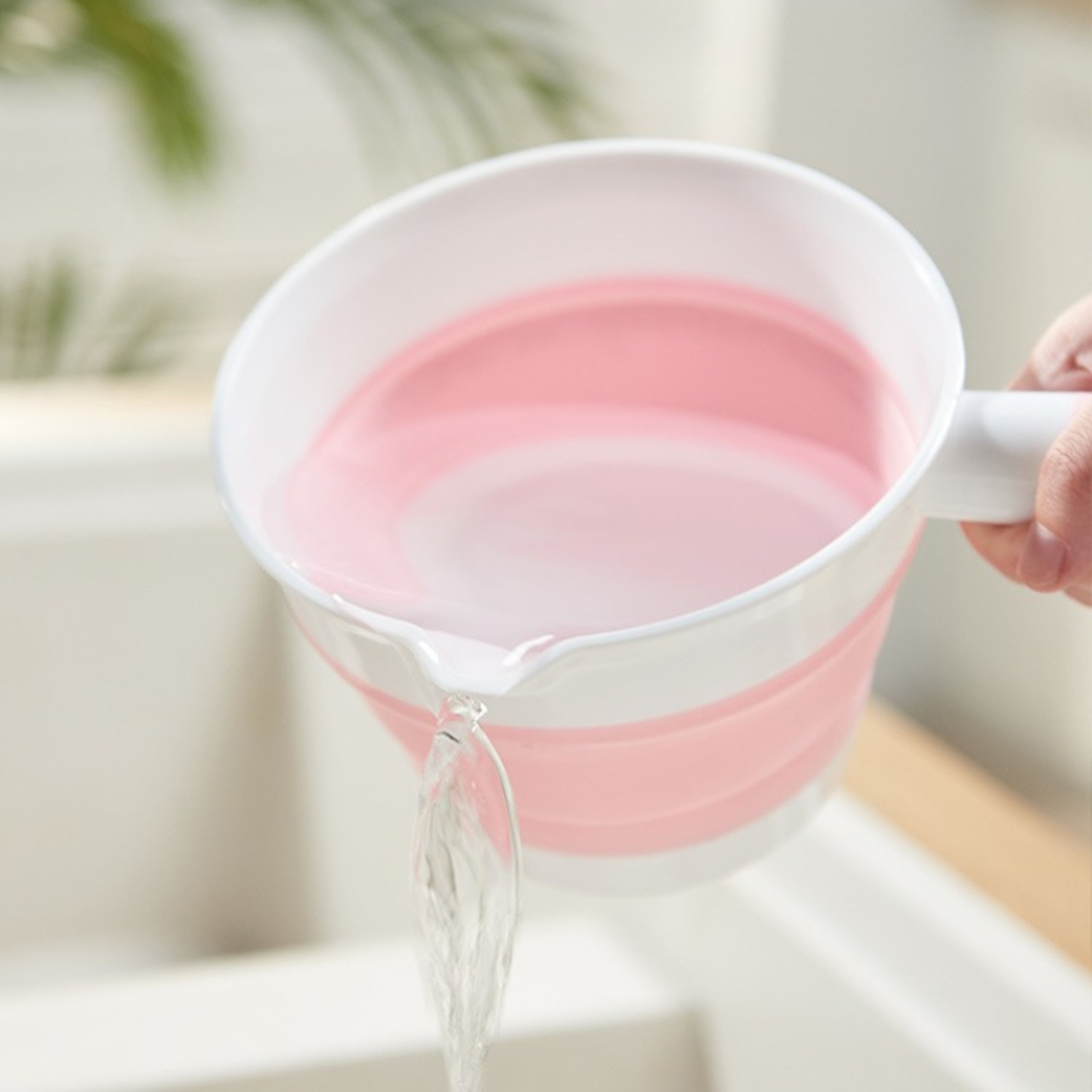 Folding Water Scoop with Long Handle Durable Thickened Plastic Ladle – view 7