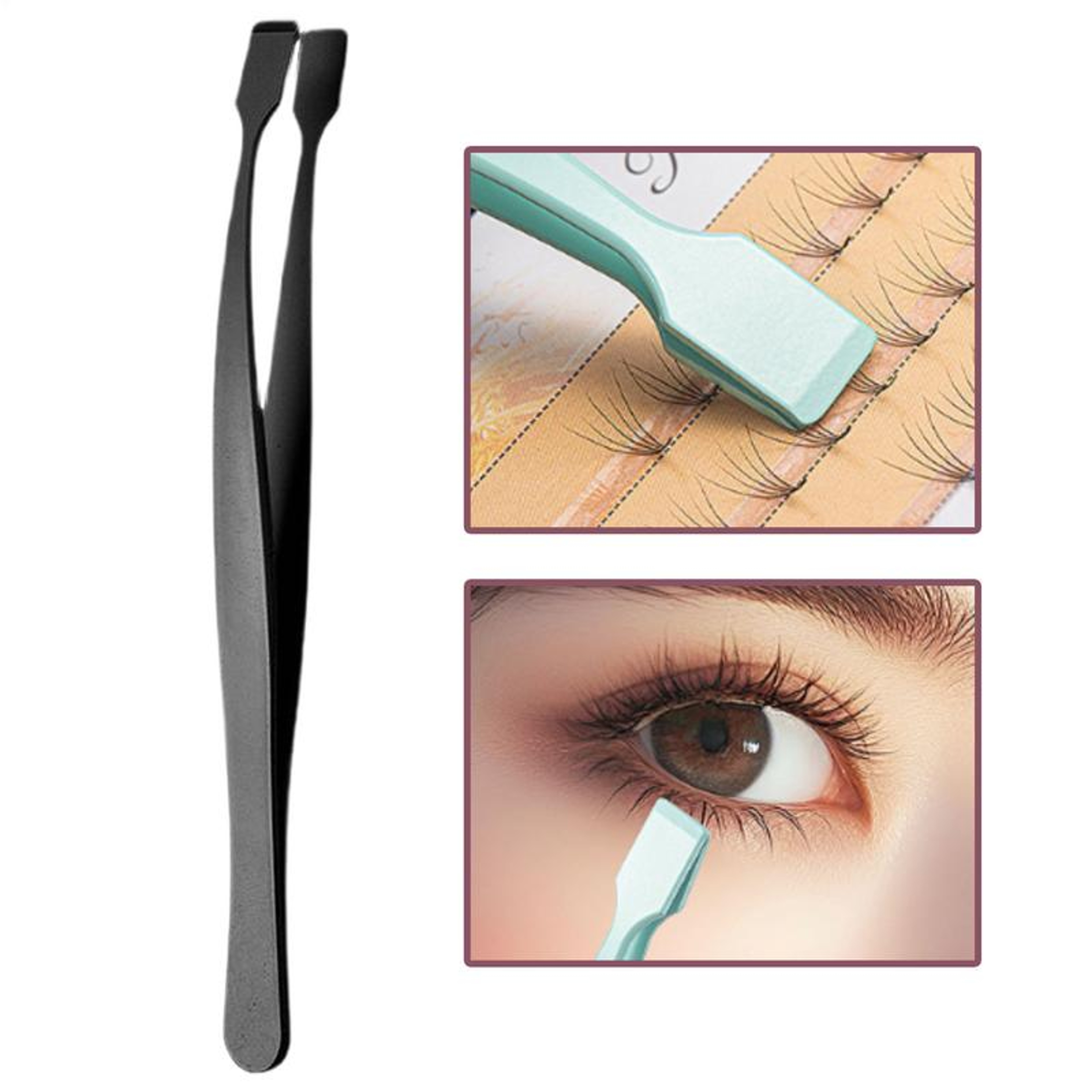 Precision Eyelash Cluster Applicator Tweezers with Non-Slip Grip – view 1
