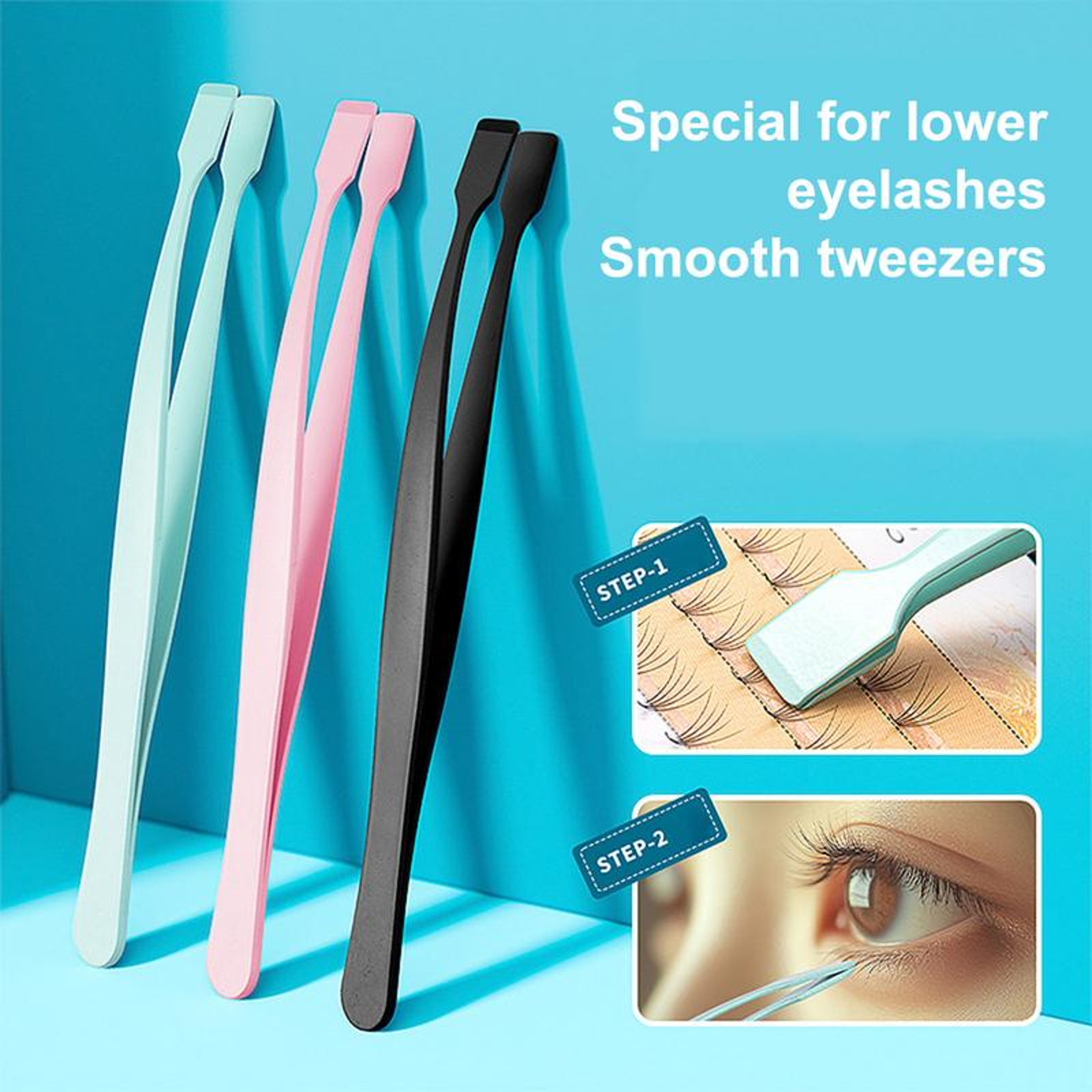 Precision Eyelash Cluster Applicator Tweezers with Non-Slip Grip – view 2