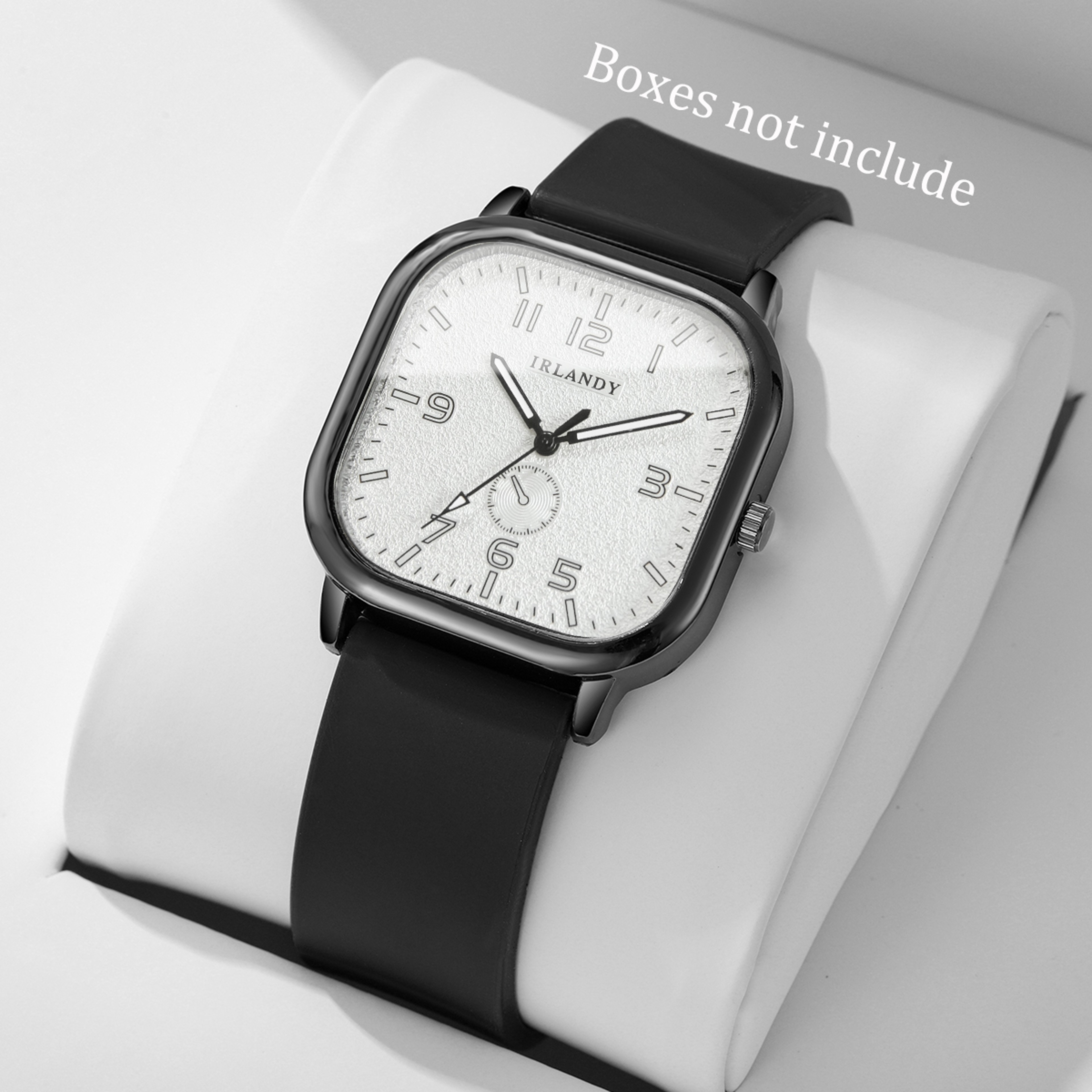 Square Dial Quartz Watch with Silicone Strap for Women and Men – view 8