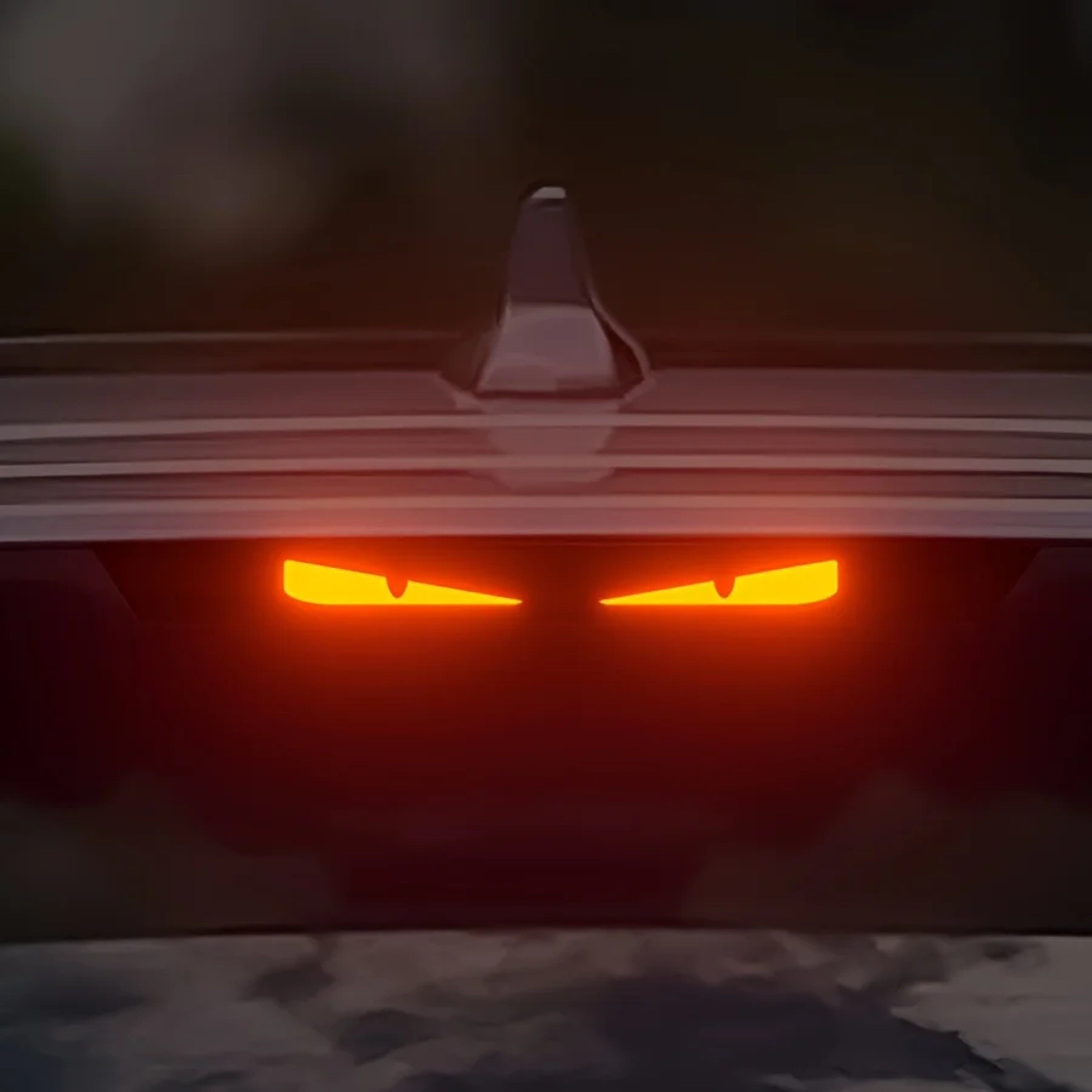Monster Eyes Car Tail Light Sticker – Cartoon Devil Eyes Carbon Fiber Pattern Decal – view 4