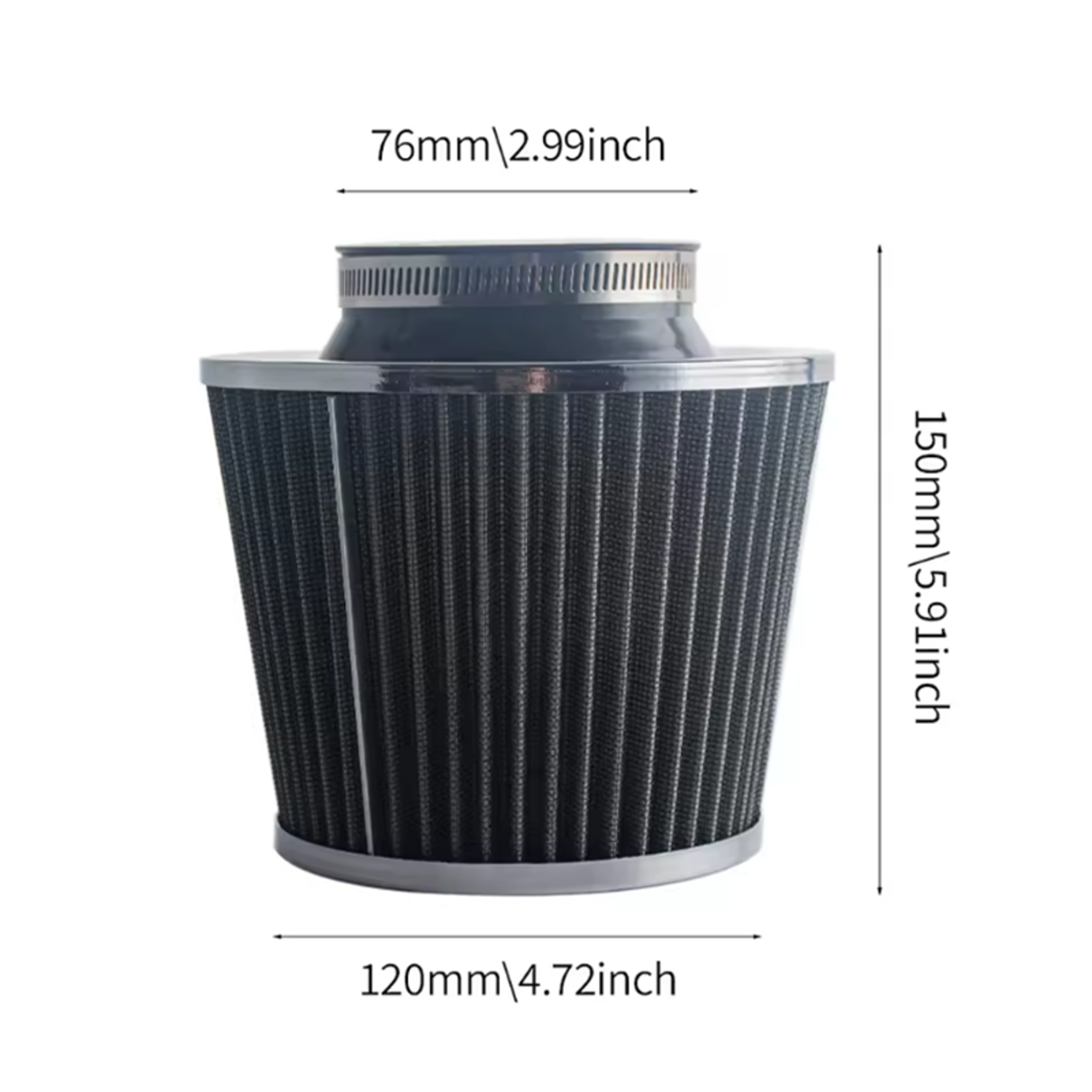 Universal High Flow Mushroom Air Filter with Inch Inlet for Cars – view 4
