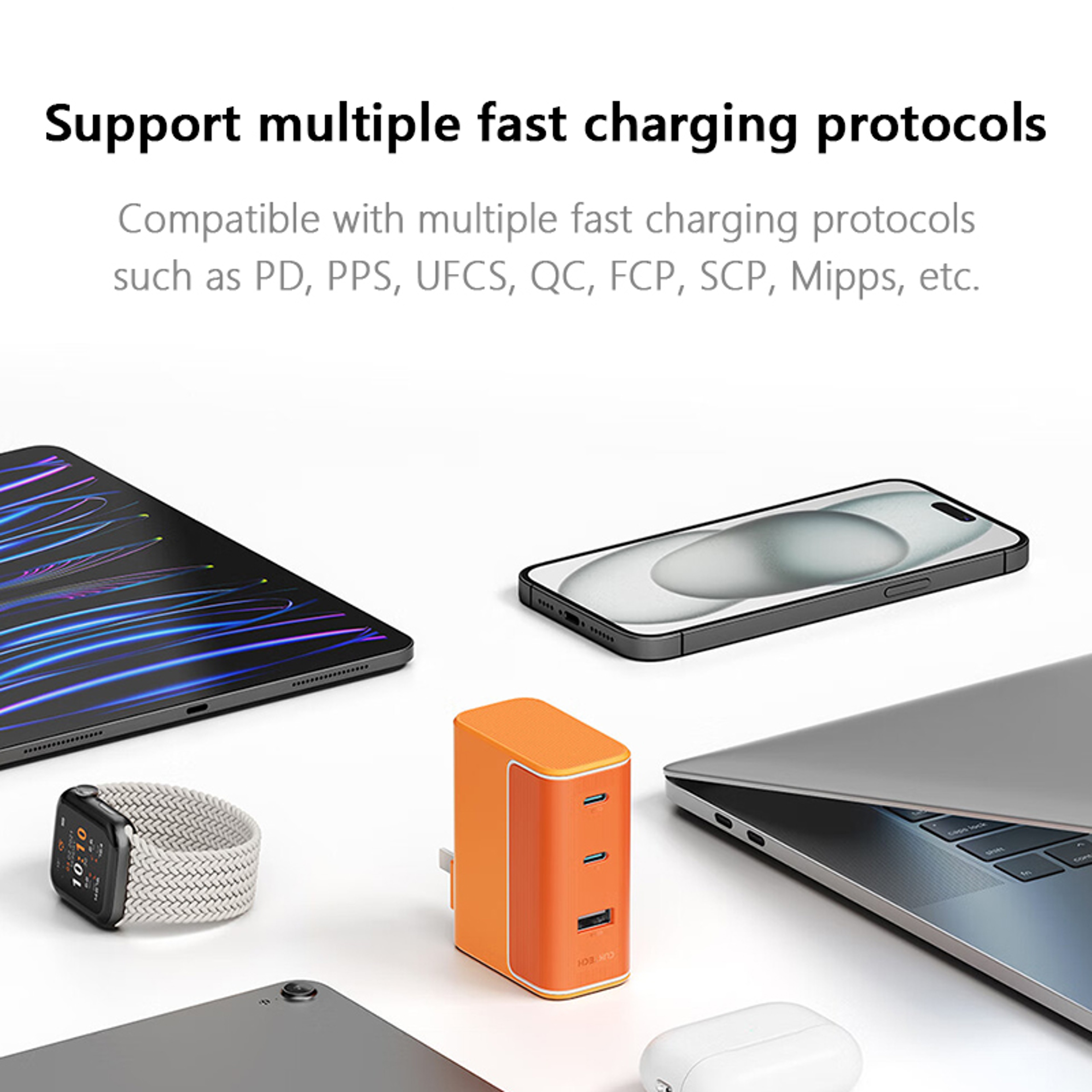 120W GaN Fast Charger with 3 Ports USB-C and USB-A – view 5