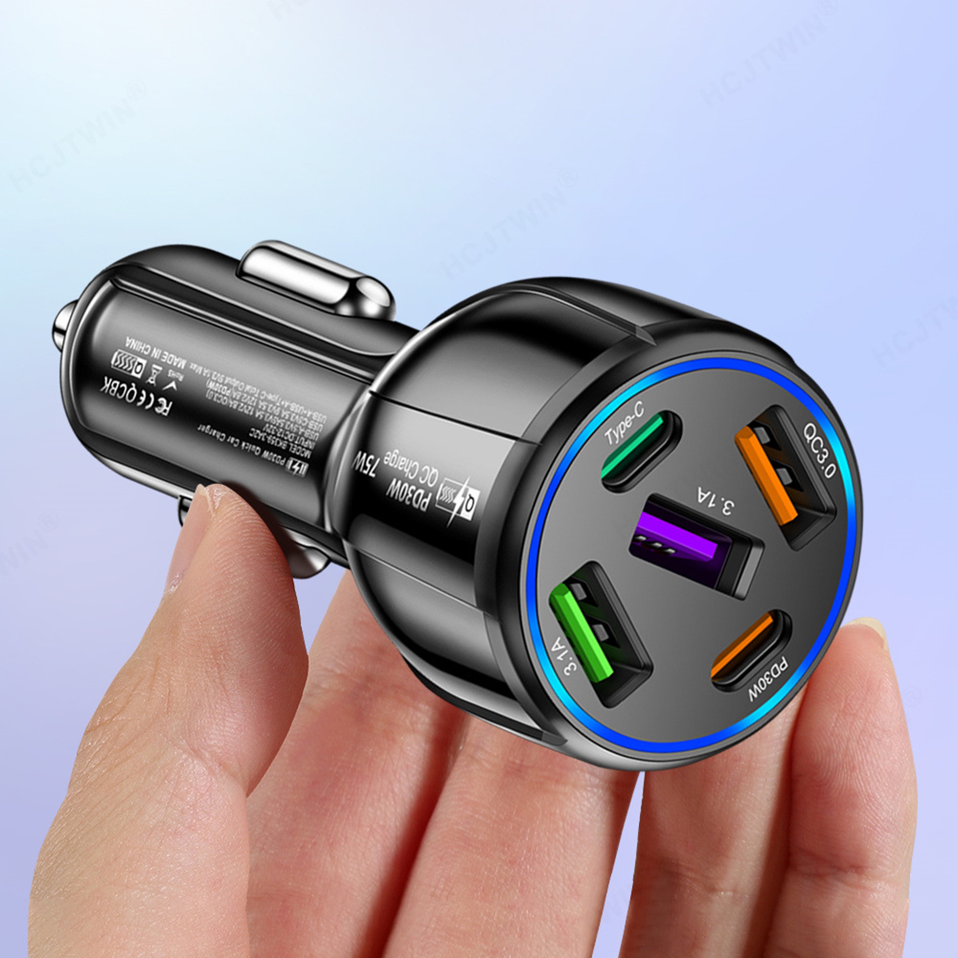 USB Car Charger With 27W Max Output And Digital Display For MultiDevice Charging 6