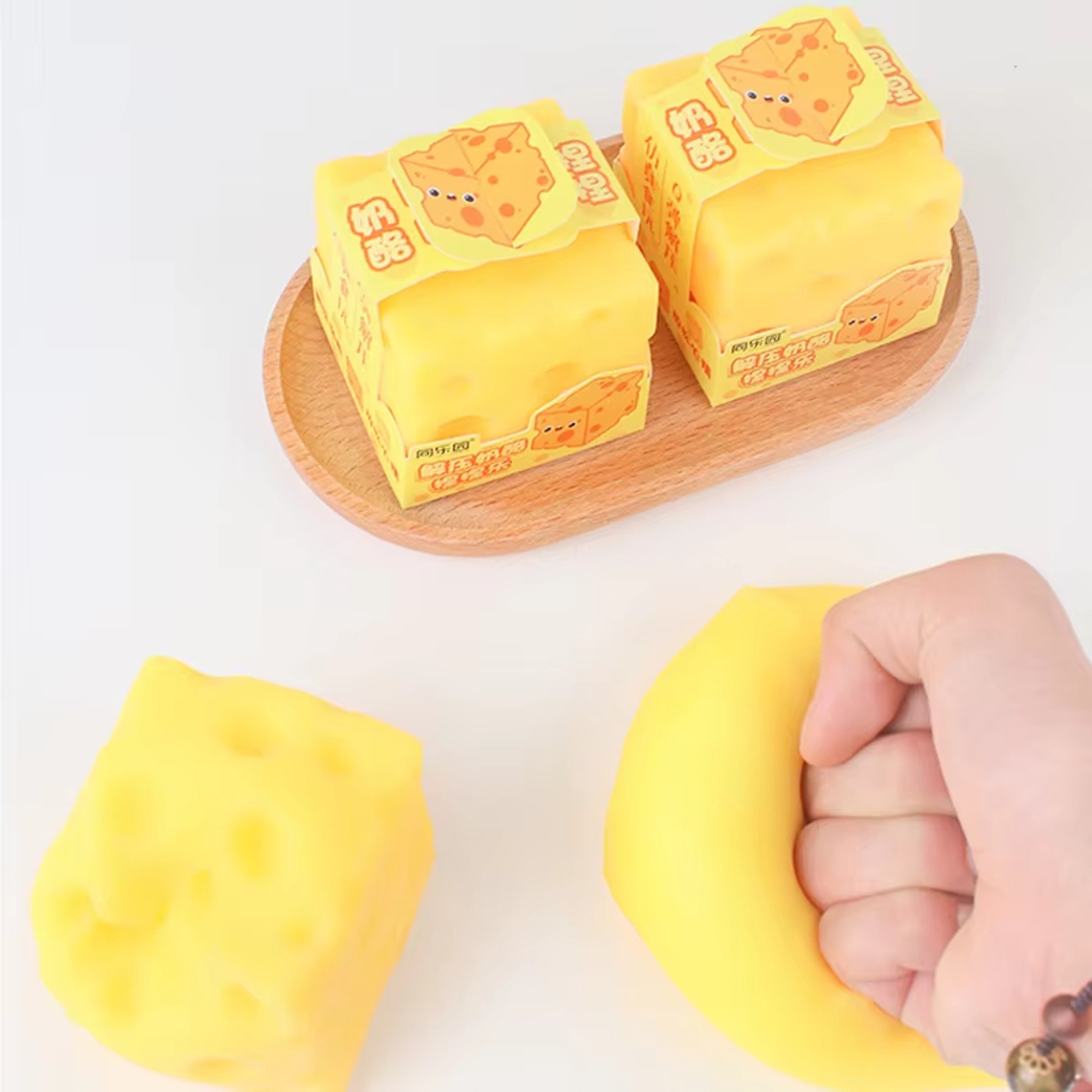 Soft Cheese Squeeze Toy Rubber Sensory Fidget Cube For Stress Relief 2
