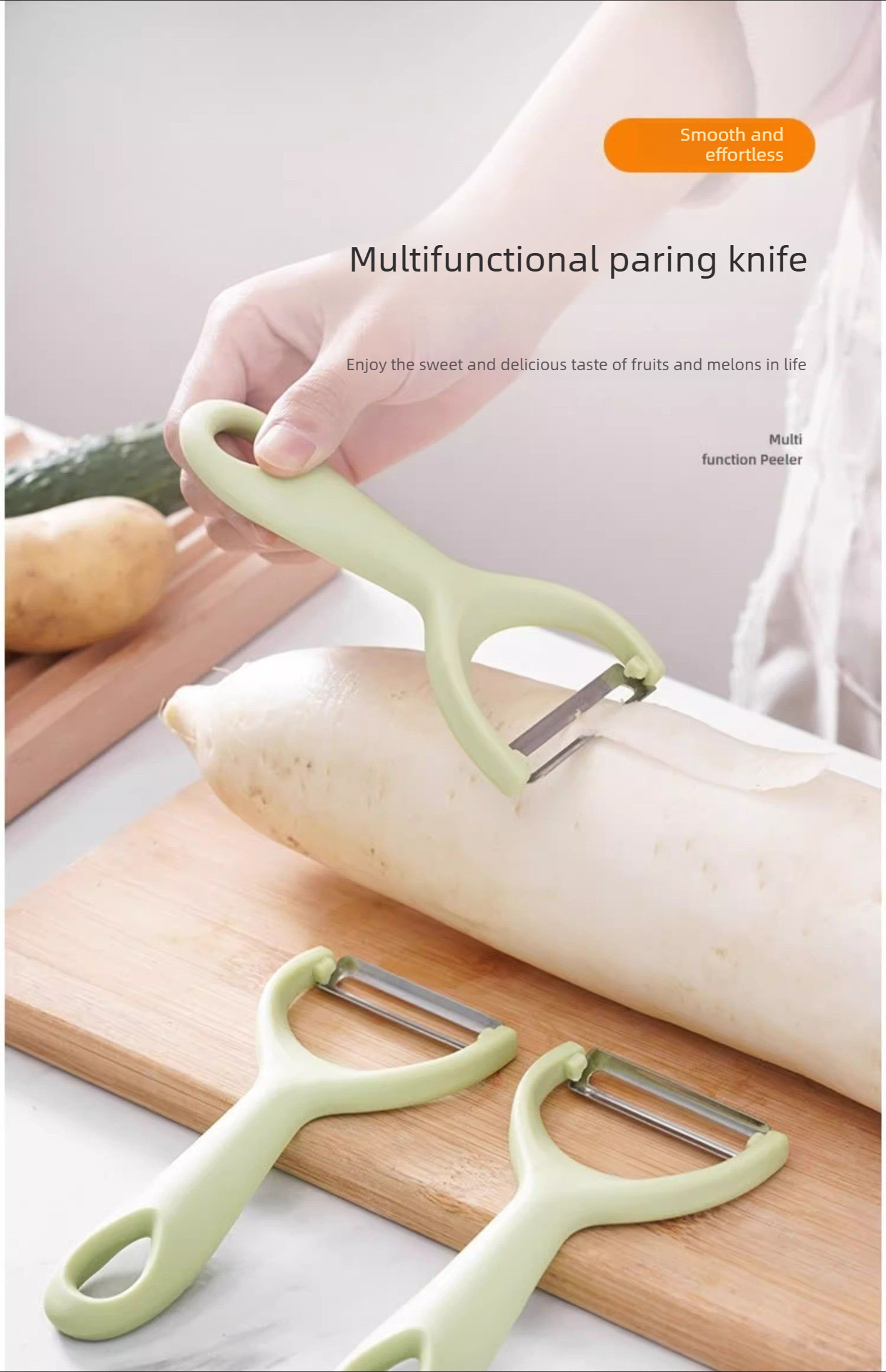 Stainless Steel Vegetable And Fruit Peeler With PP Handle For Kitchen Use 2