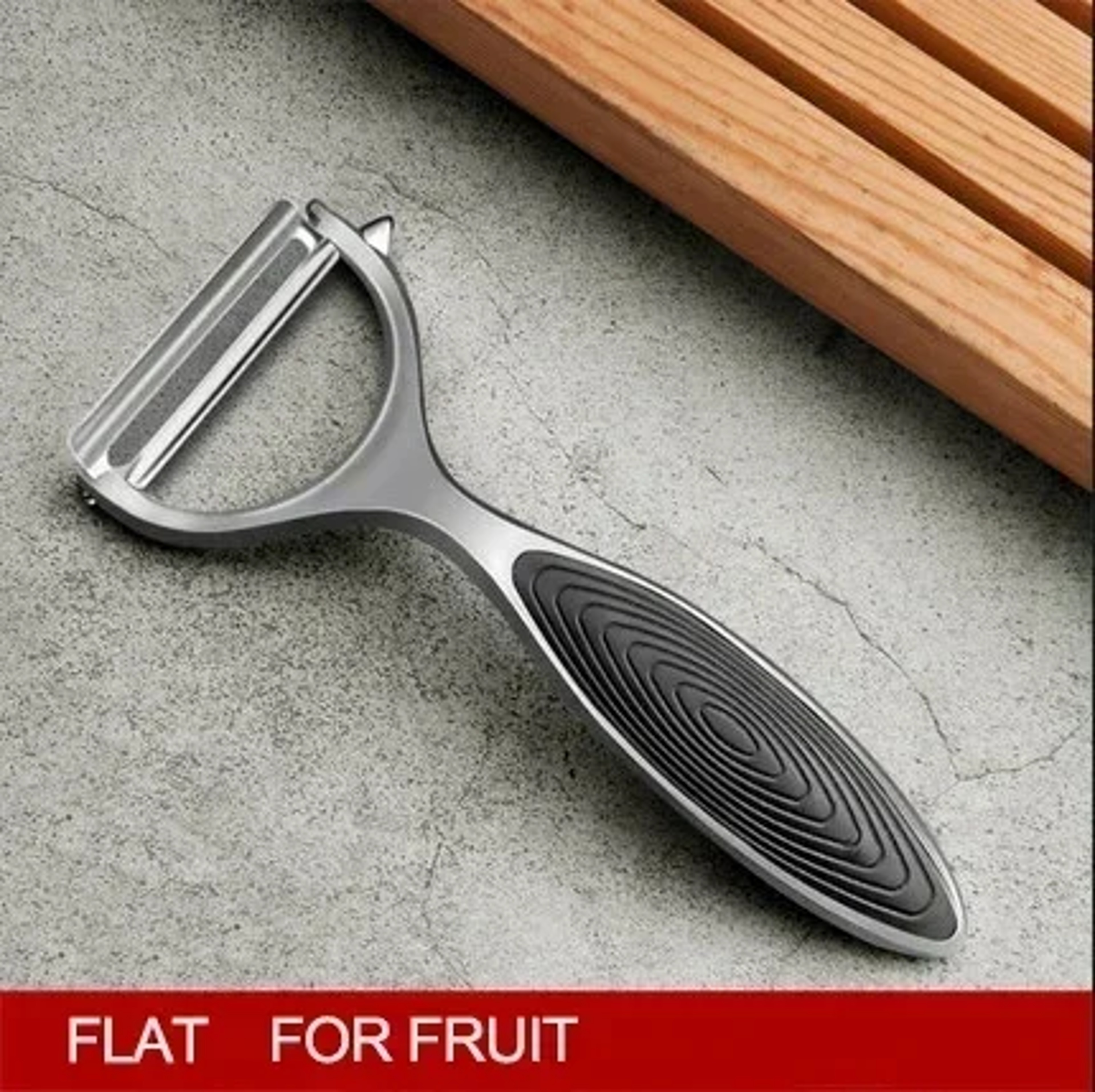 Shaped Stainless Steel Vegetable Peeler with Rotating Blade and Non-Slip Handle – view 7