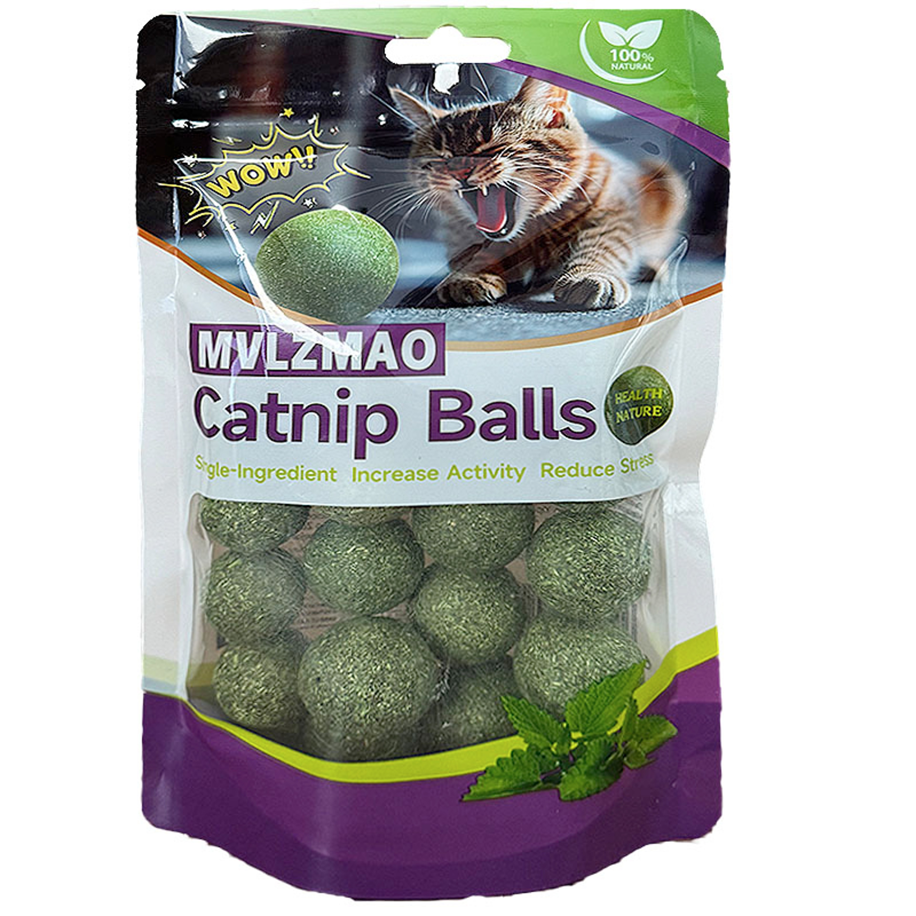 Catnip Ball Toy for Cats – Edible Mint Chasing and Interactive Play Toy – view 7