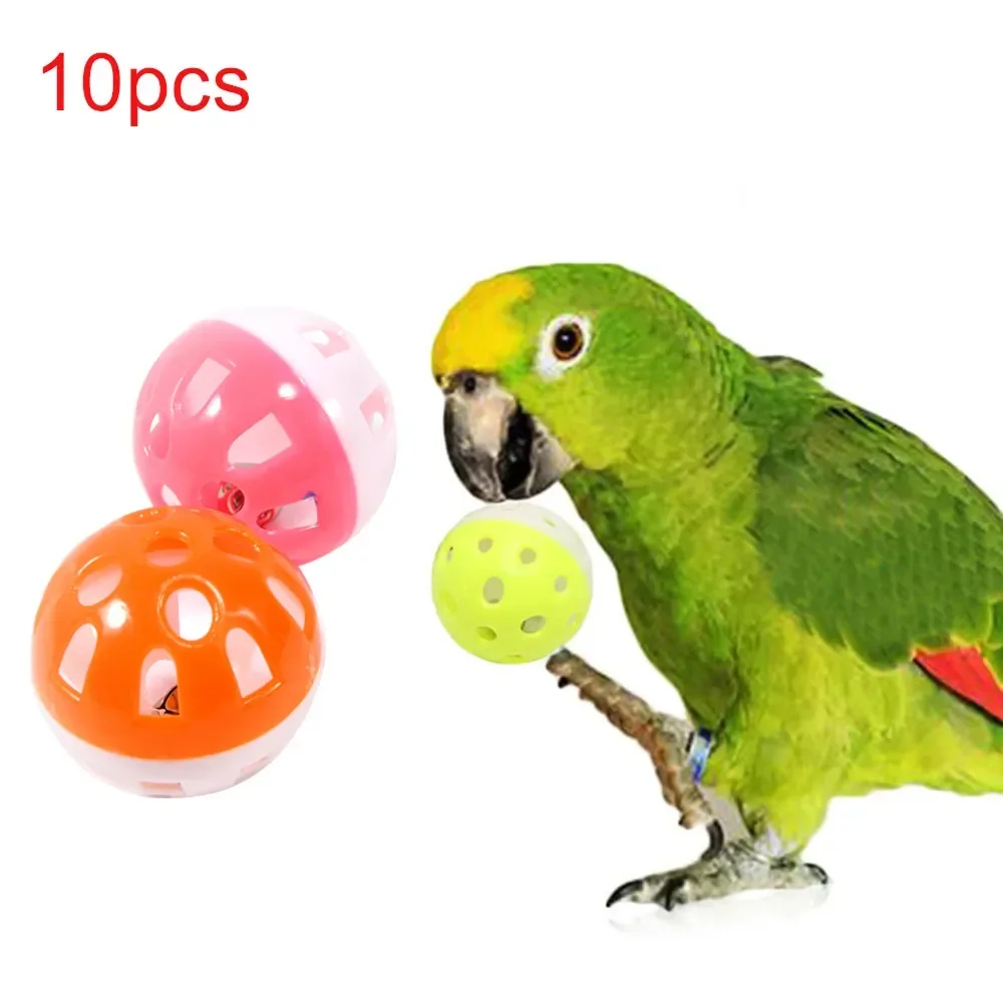 Piece Colorful Rolling Bell Ball Bird Toys for Parakeets and Parrots – view 1