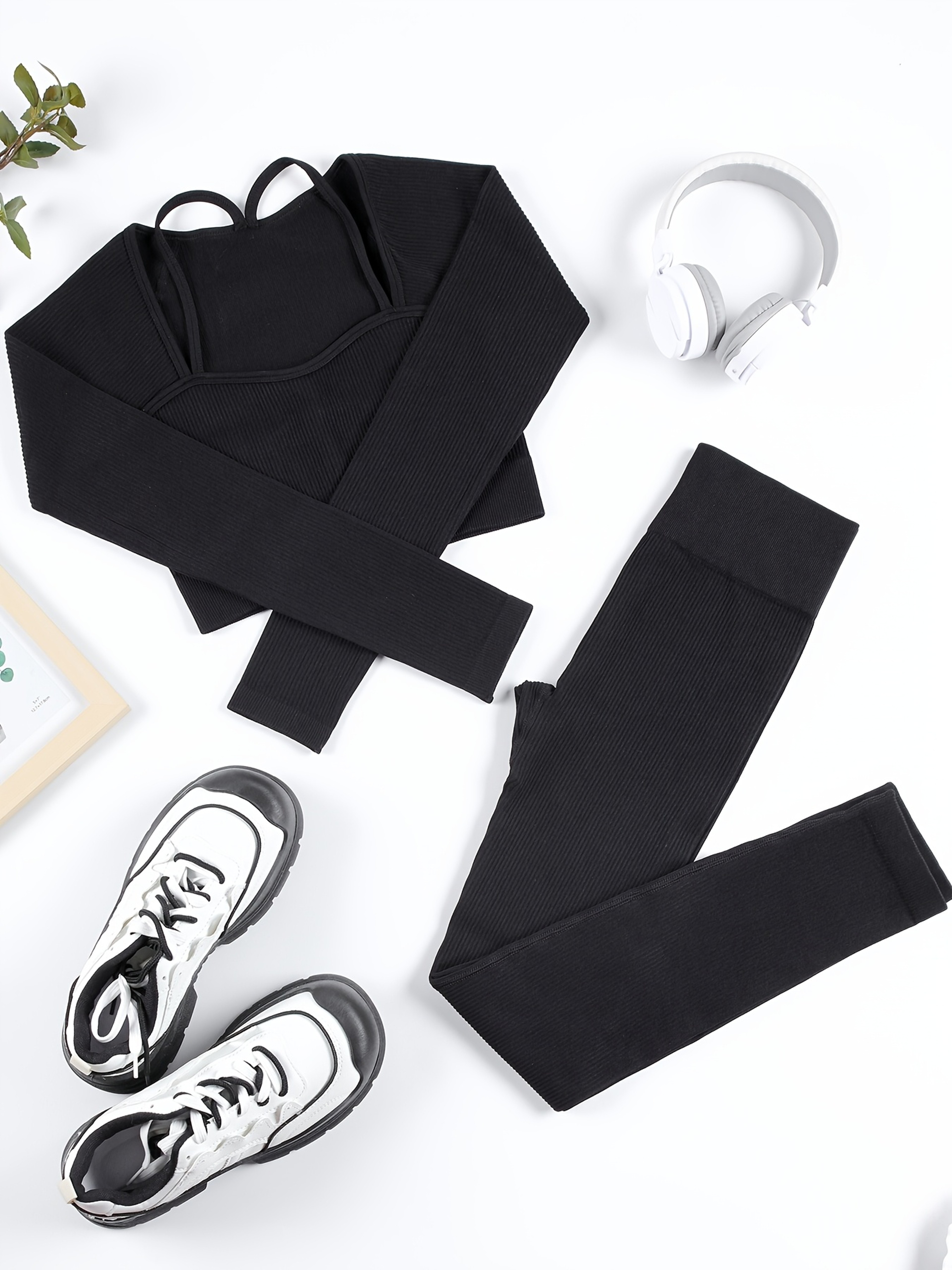 High Waisted Seamless Yoga Leggings For Women With Ribbed Knit Design 7