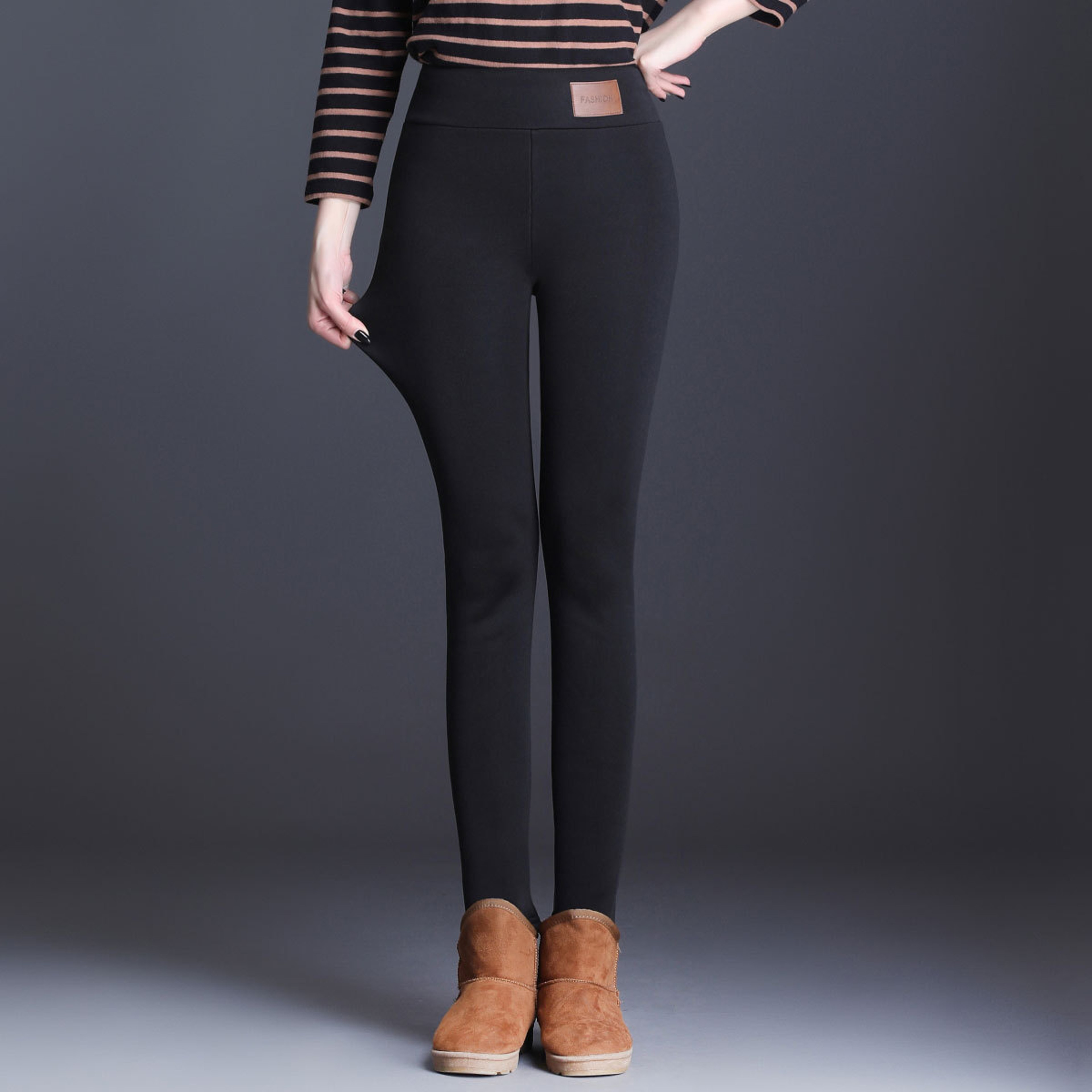 Womens High Waist Fleece Leggings Seamless Stretch Thermal Pants 1