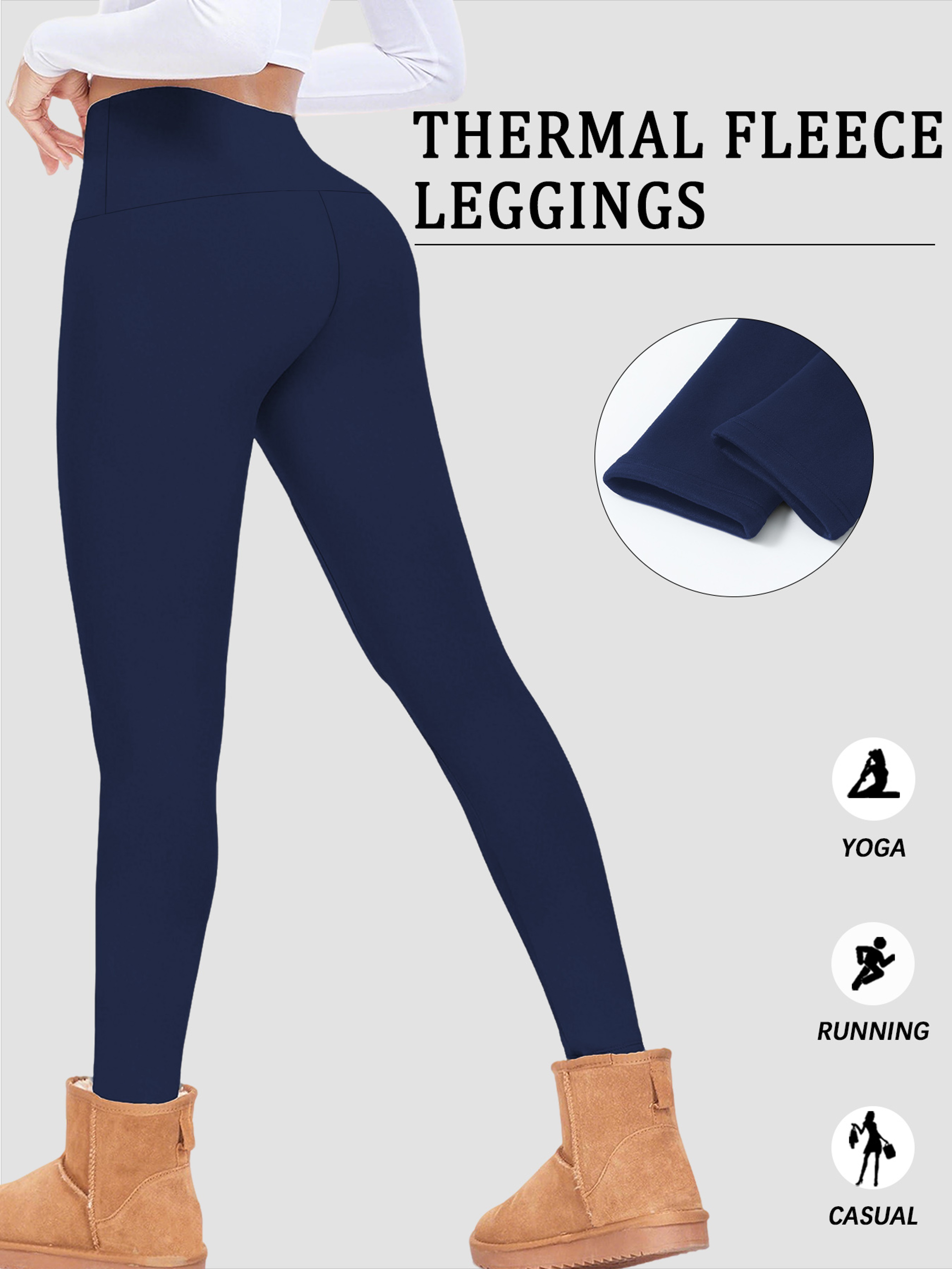 Women's Fleece-Lined Leggings with High Waist and Tummy Control – view 2