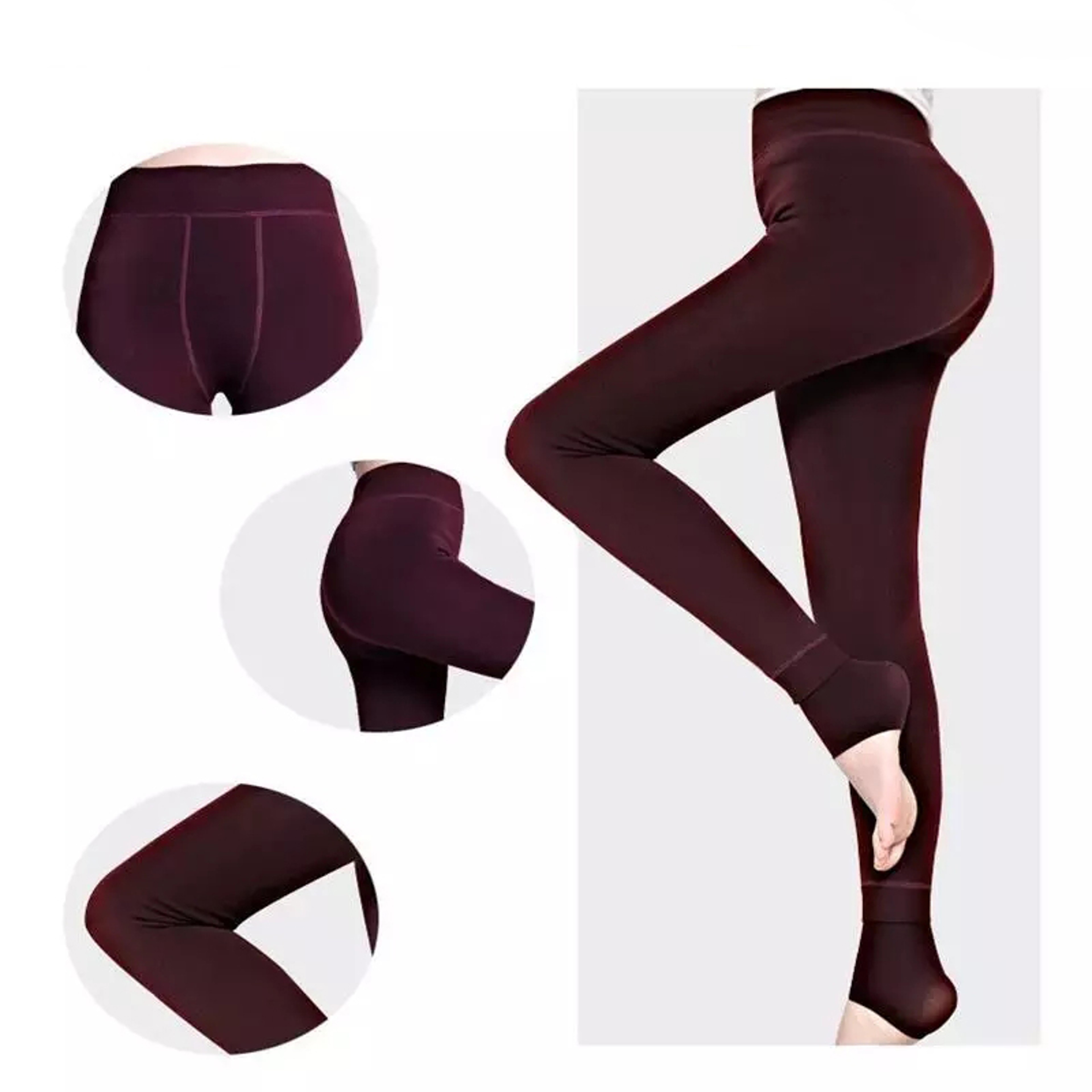 Women's High Waist Winter Leggings with Stretch Knit Fabric – view 3