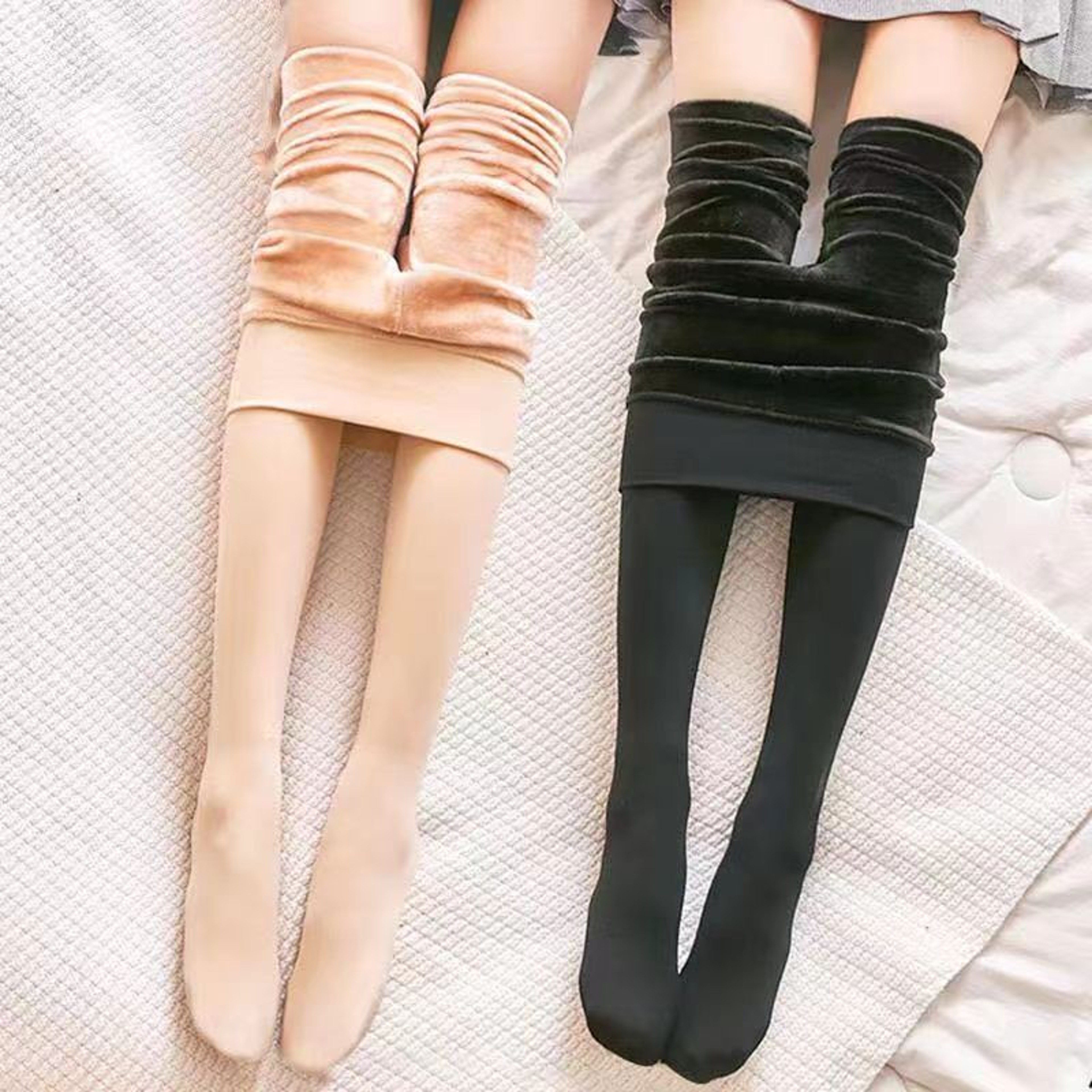 Womens Fleece Lined Thermal Leggings High Waist Winter Tights 2