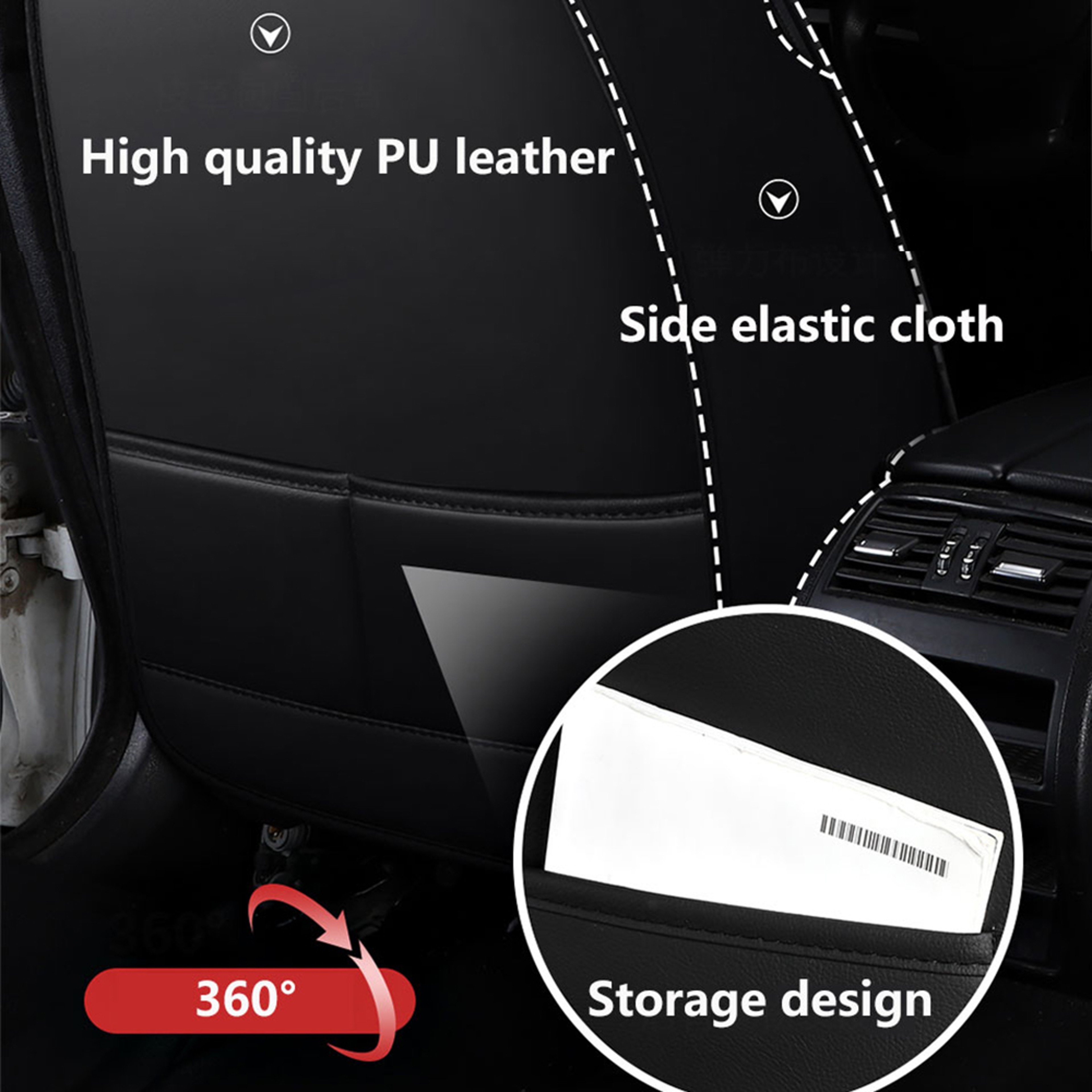 Universal Leather Car Seat Cover with Waterproof and Breathable Protection – view 6