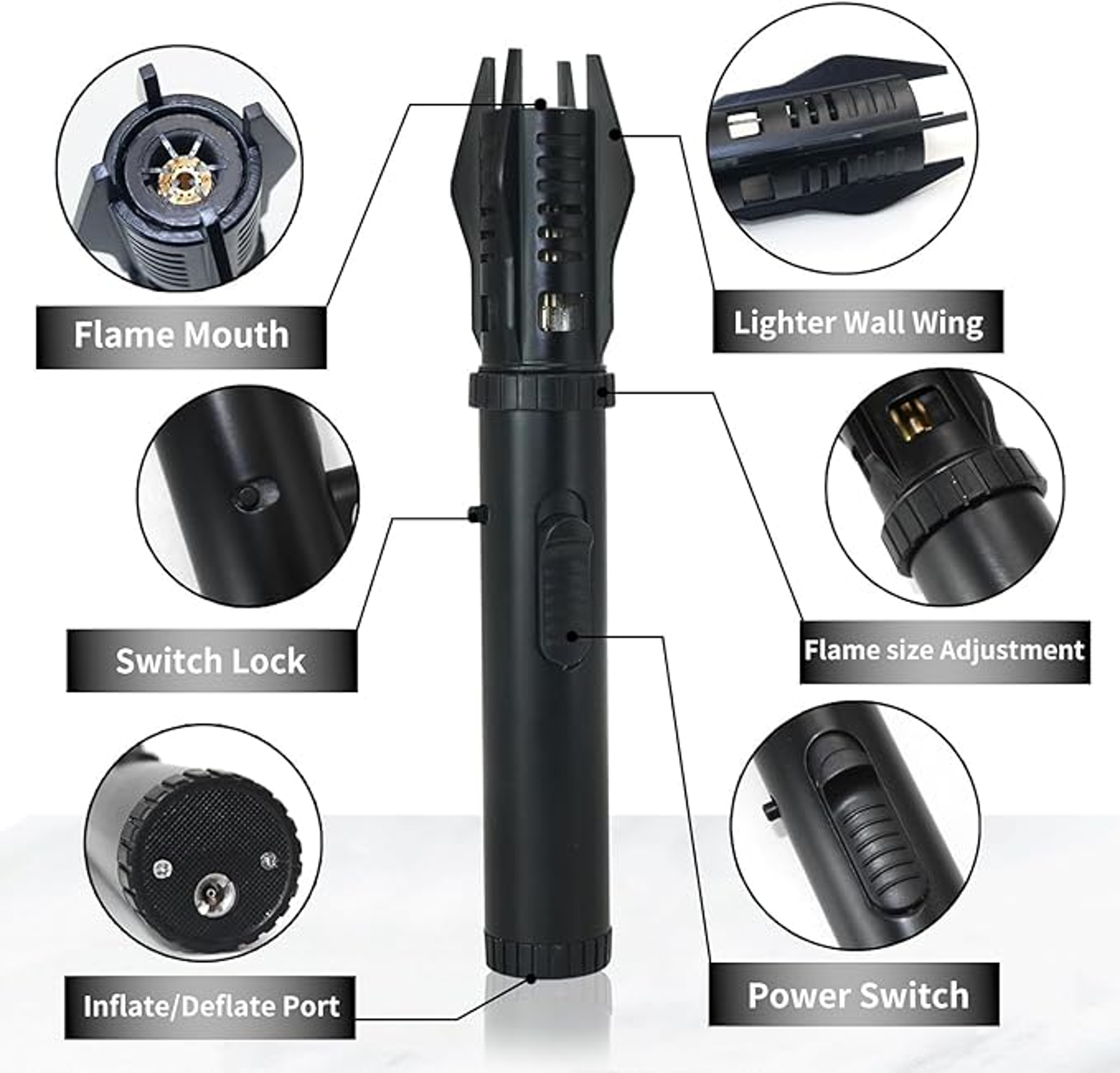 Windproof Butane Torch Lighter With Blue Jet Flame For Kitchen And Cigar Use 4